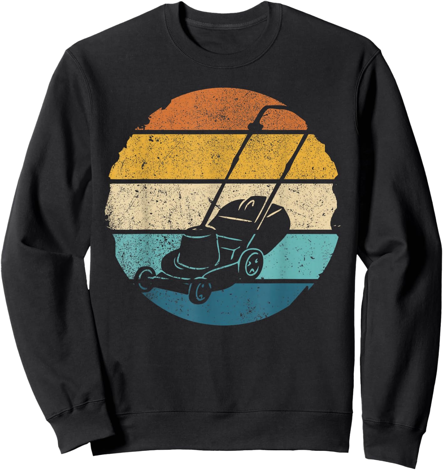 Vintage Lawn Mower - Gardener Landscaper Retro Lawnmower Sweatshirt - Sweatshirt | Black