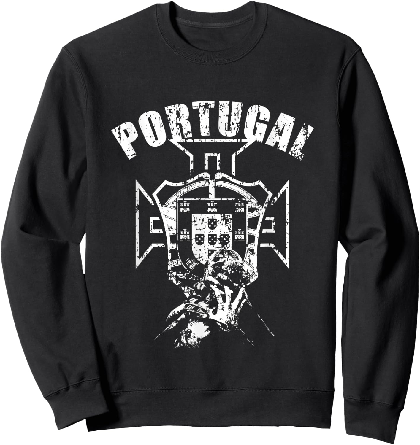 Portugal POR Soccer Fan , Black Sweatshirt - Sweatshirt | Black