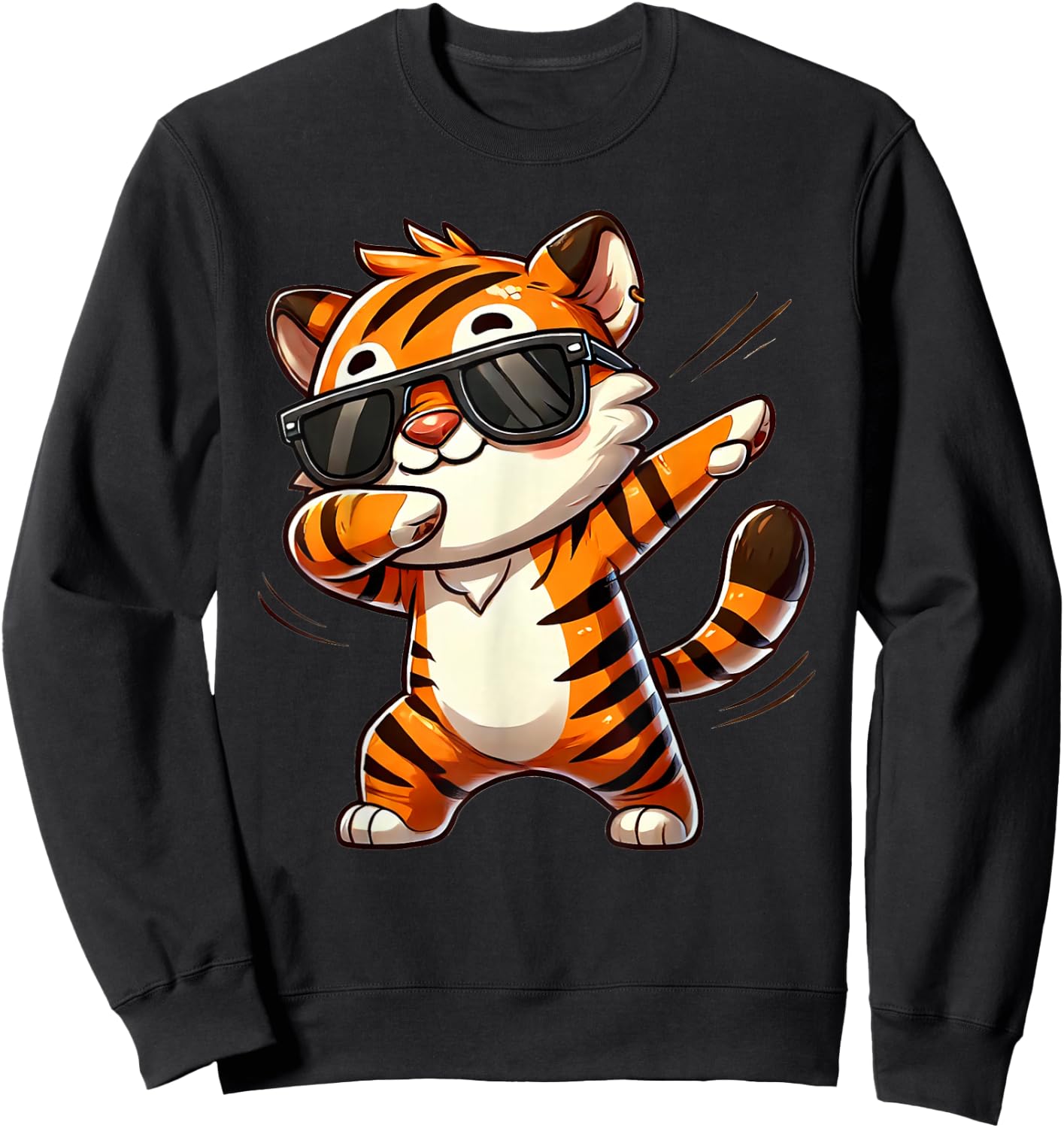 Tiger Dabbing | Süßer Tiger am Tanzen mit Tigermotiv Sweatshirt - Sweatshirt | Black