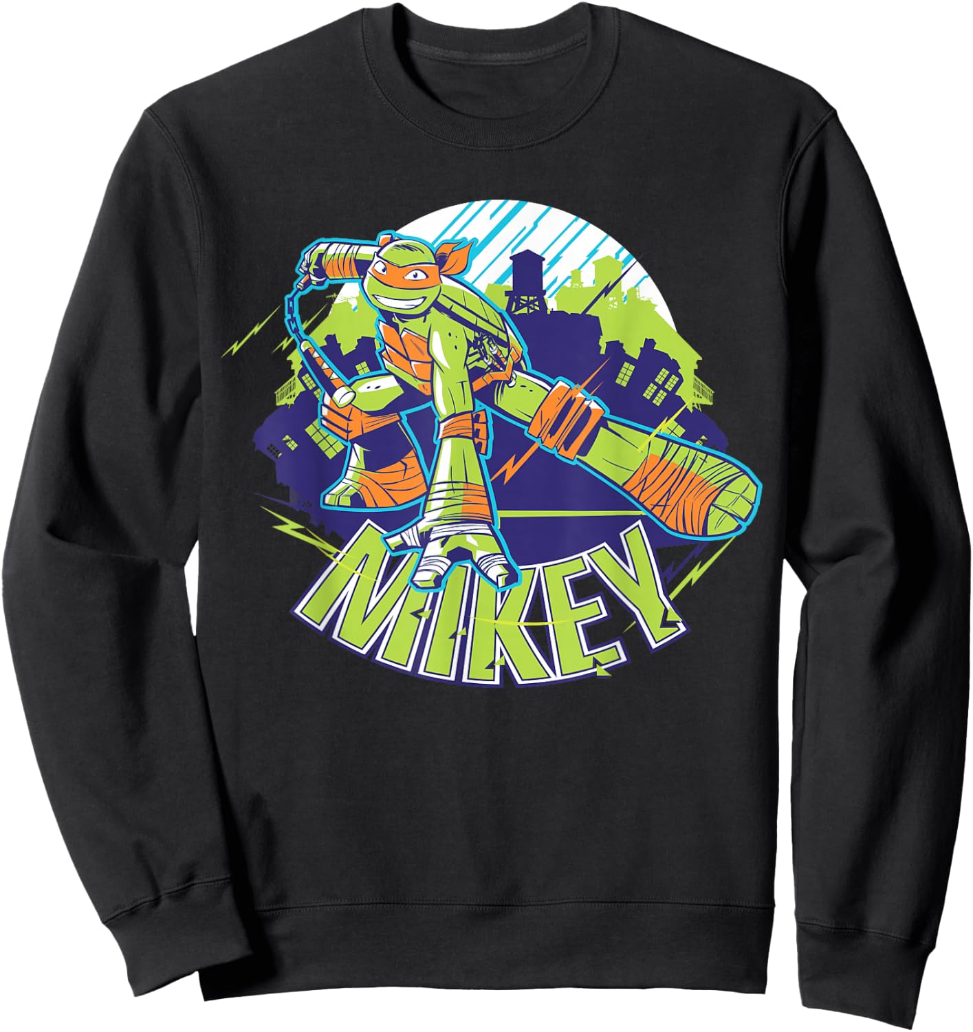 Teenage Mutant Ninja Turtles Michaelangelo Mikey Sweatshirt - Sweatshirt | Black