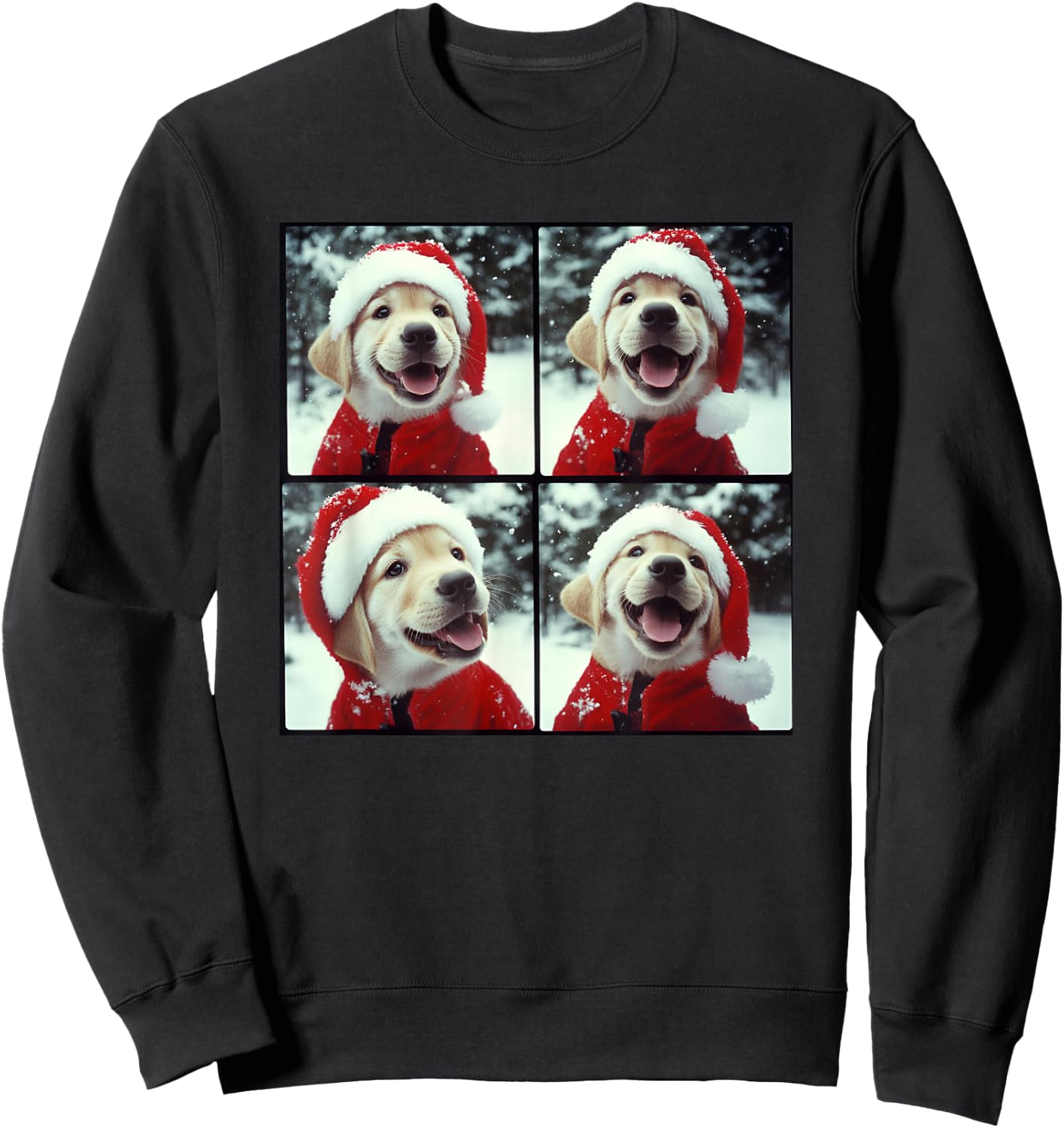 Yellow Labrador Puppy Christmas Sweatshirt - Sweatshirt | Black