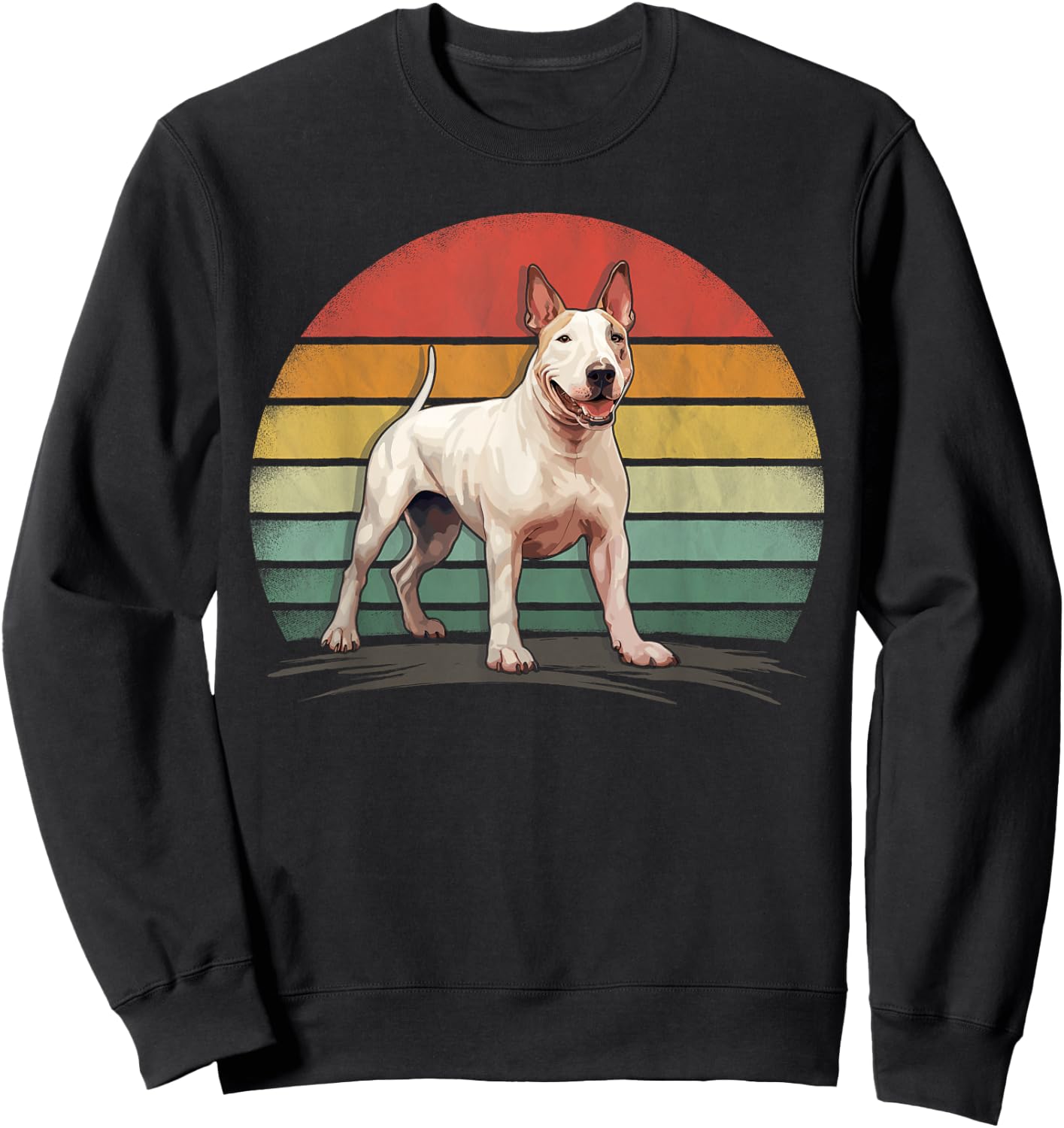 Bull Terrier Dog Retro Style Distressed Vintage Bull Terrier Sweatshirt - Sweatshirt | Black