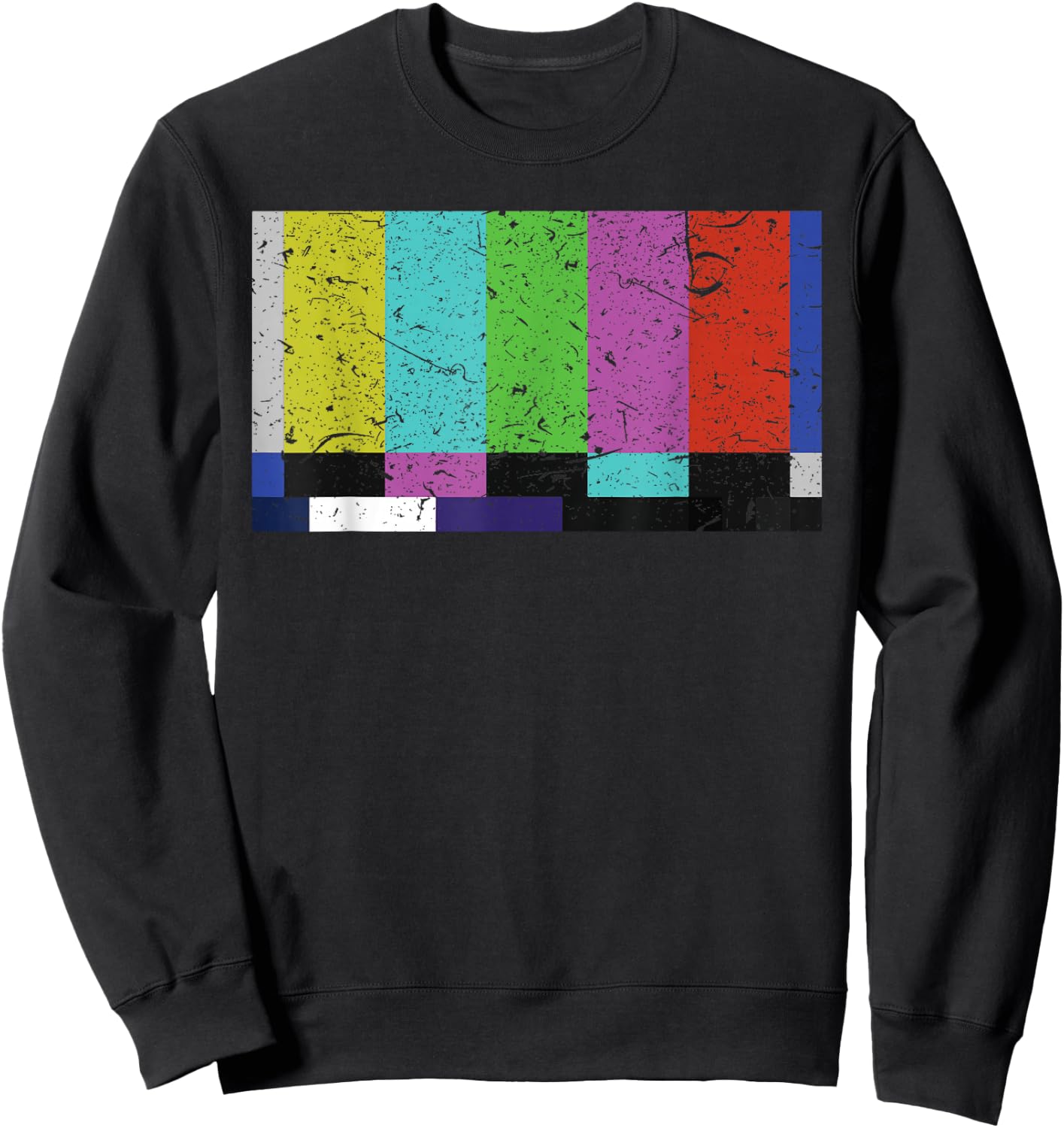 Vintage TV Test Pattern Colour Bars Graphic Design Presents Sweatshirt - Sweatshirt | Black