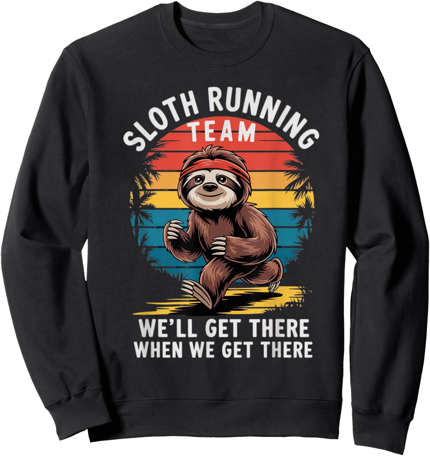 sloth running team Jogger Cardio Sweatshirt - Sweatshirt | Black