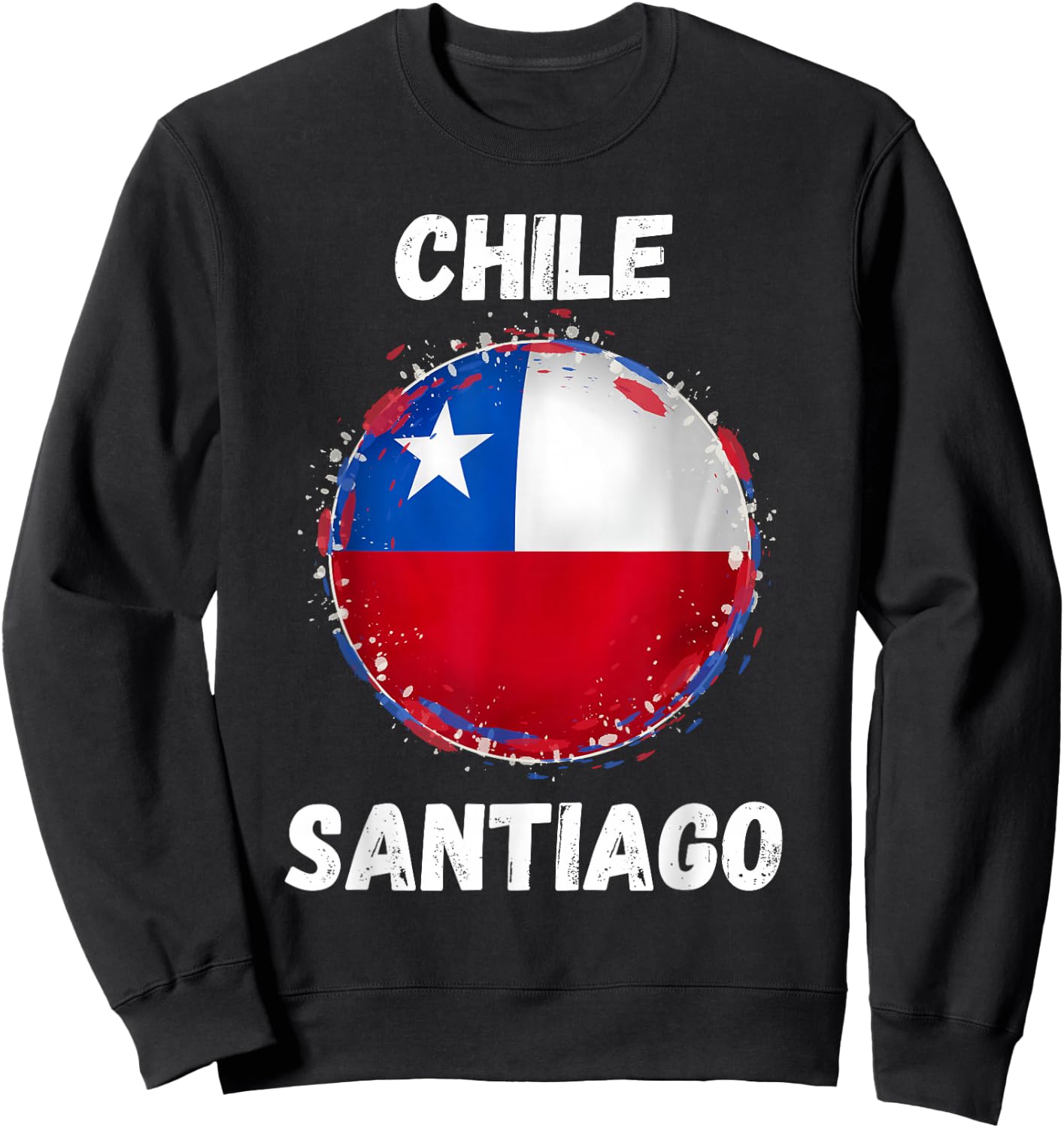 Santiago Chile Retro Vintage chilenische Flagge Souvenirs Sweatshirt - Sweatshirt | Black