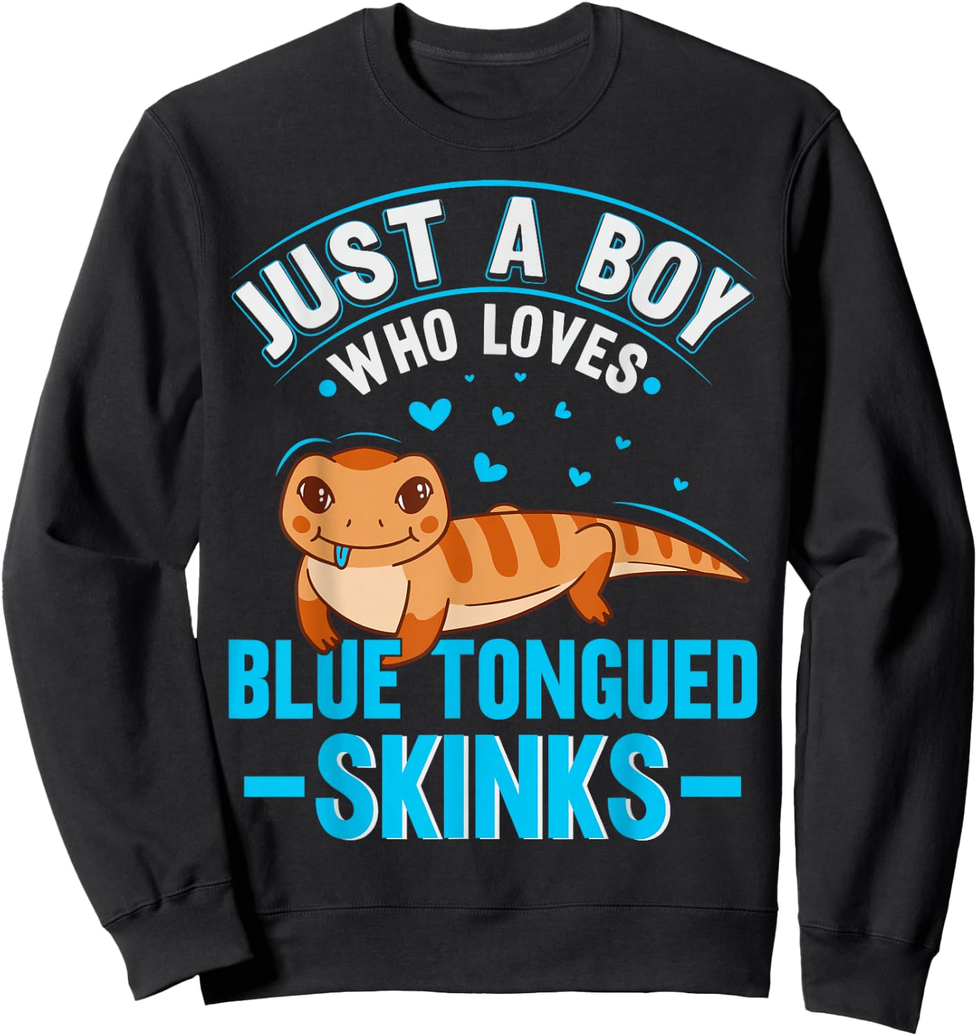 Skink Blue tongue Lizard Design for a Blue tongued skink Boy Sweatshirt - Sweatshirt | Black