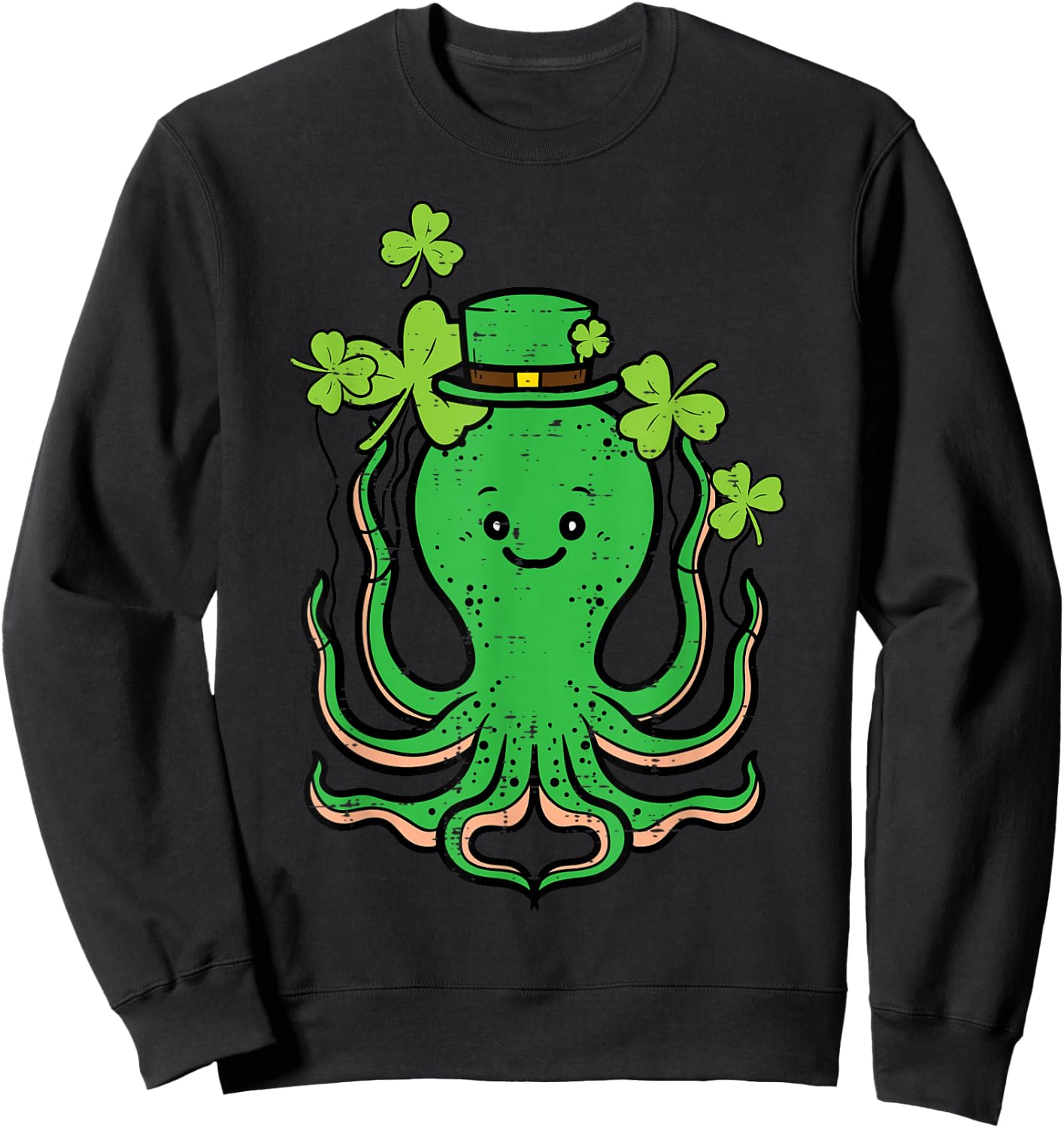 St Patricks Day Octopus Saint Pattys Paddys Men Women Kids Sweatshirt - Sweatshirt | Black