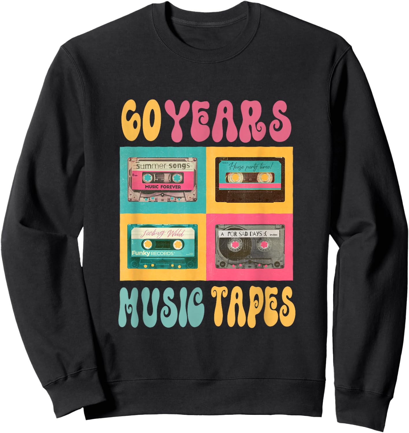 60 Jahre Musictapes Geburtstag Retro Nostalgie 1963 Kassette Sweatshirt - Sweatshirt | Black