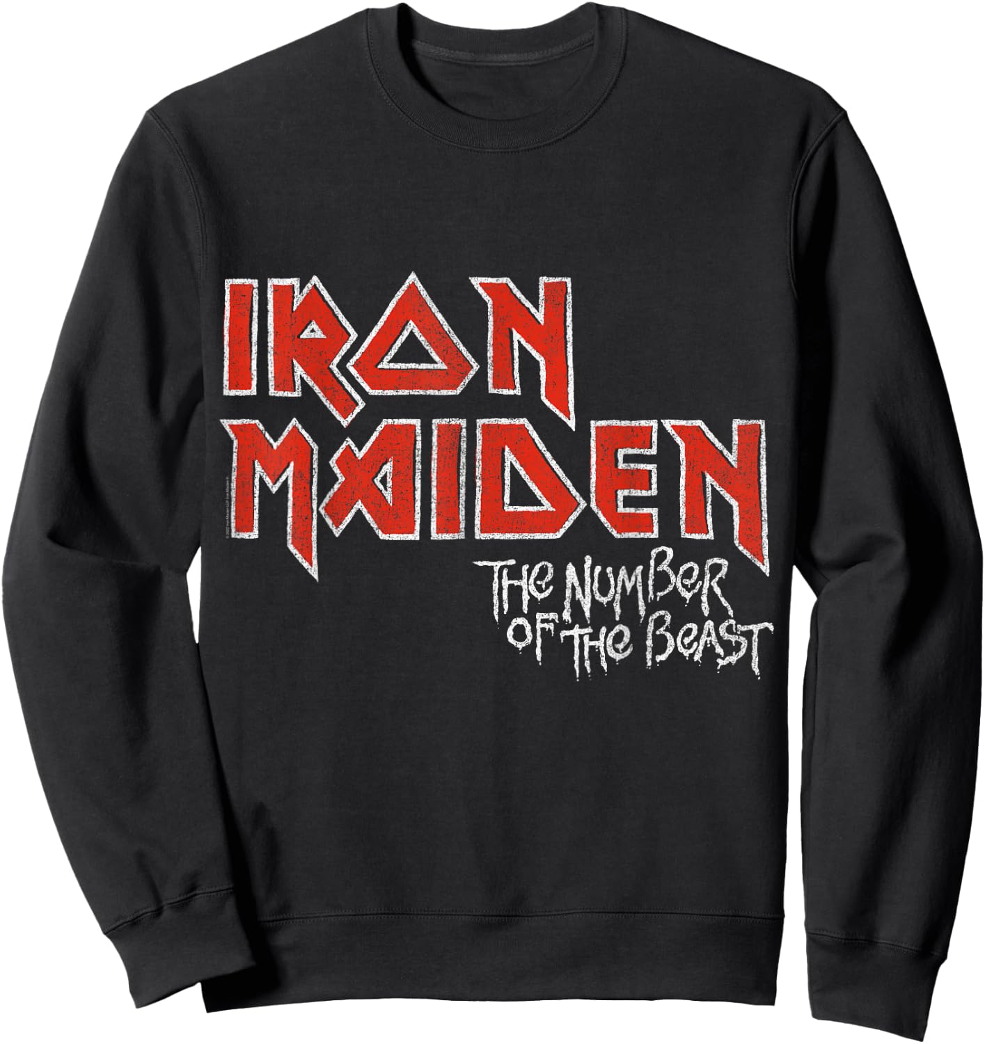 Iron Maiden_Vintage Stacked NOTB Logo Sweatshirt - Sweatshirt | Black