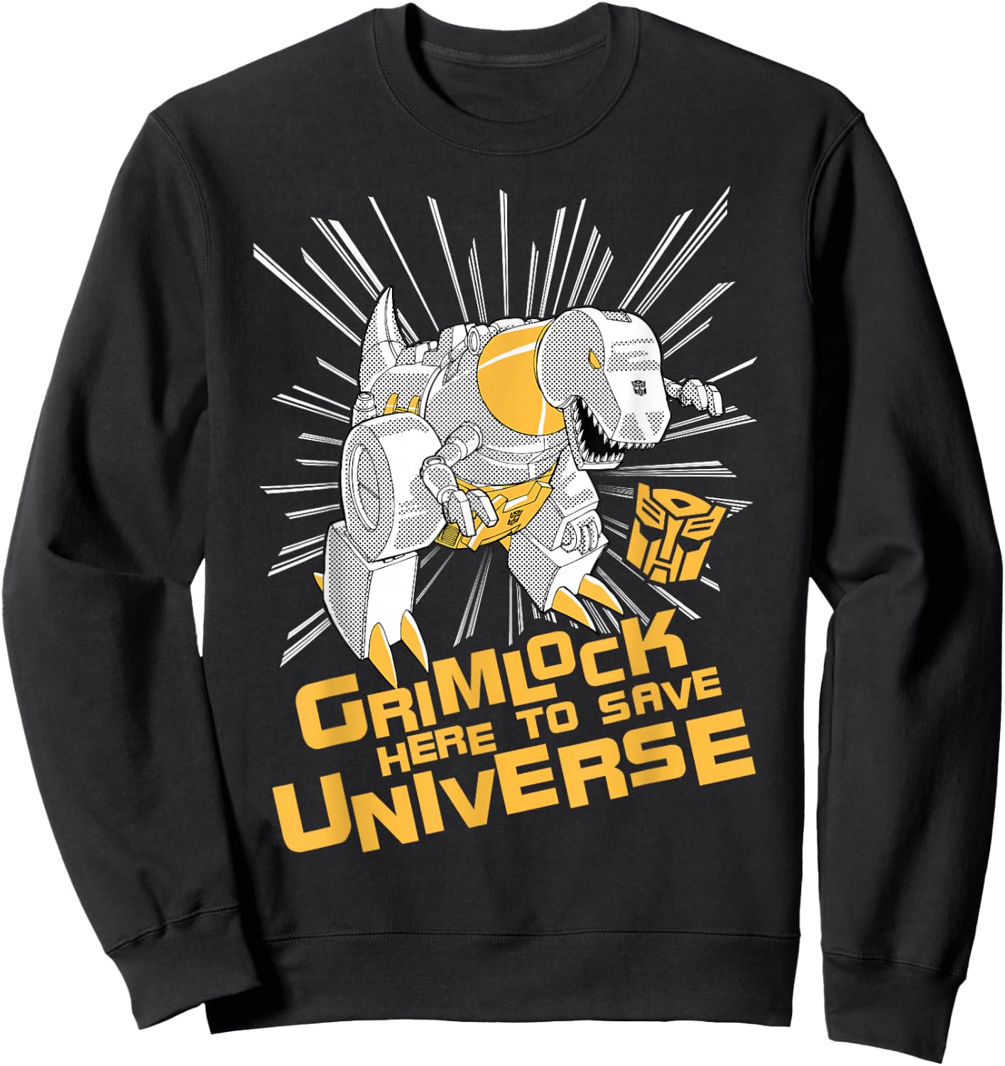 Transformers Grimlock Here To Save Universe Retro Vintage Sweatshirt - Sweatshirt | Black