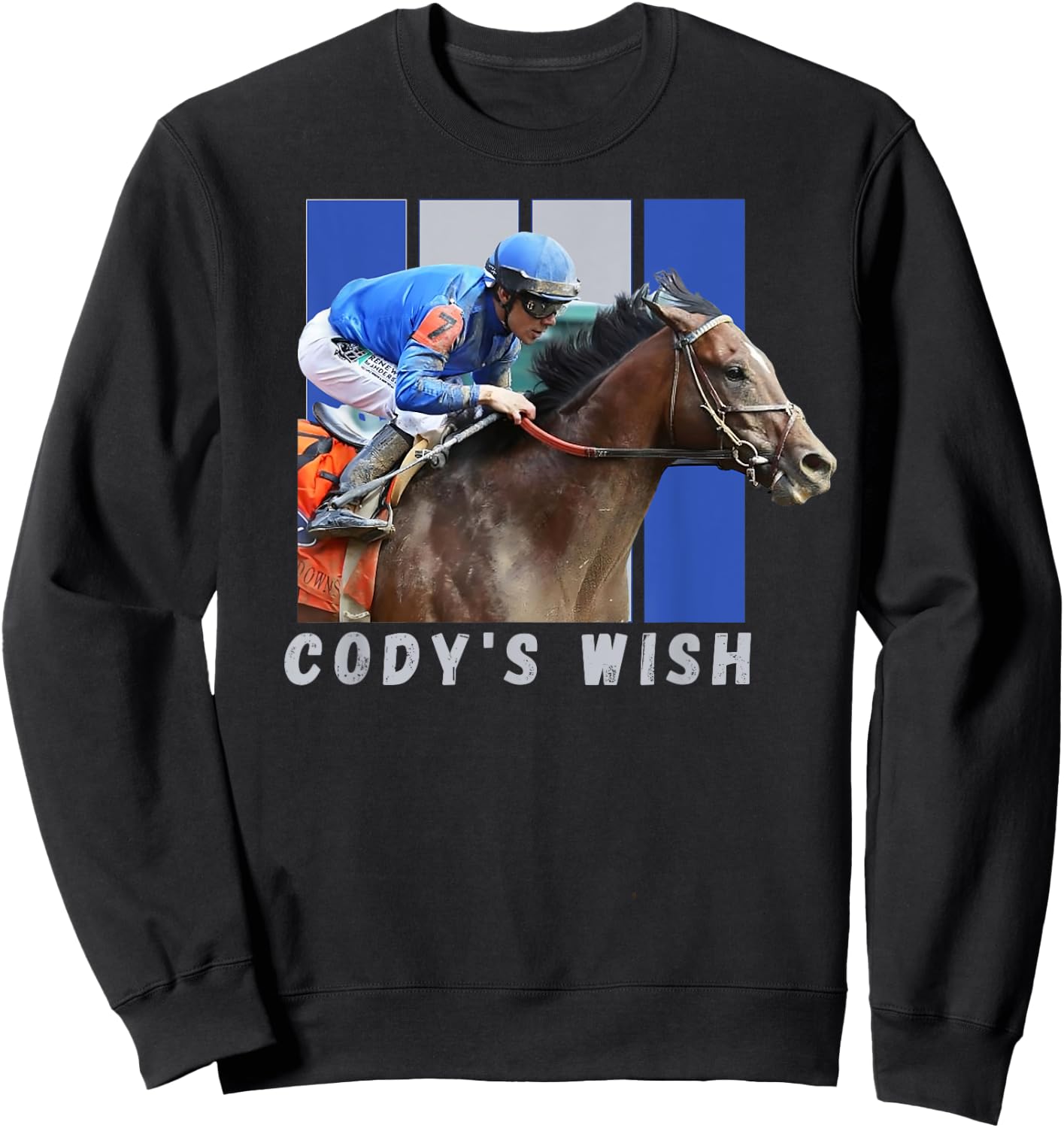Cody's Wish Horse Racing Thoroughbred, Del Mar, Santa Anita Sweatshirt - Sweatshirt | Black