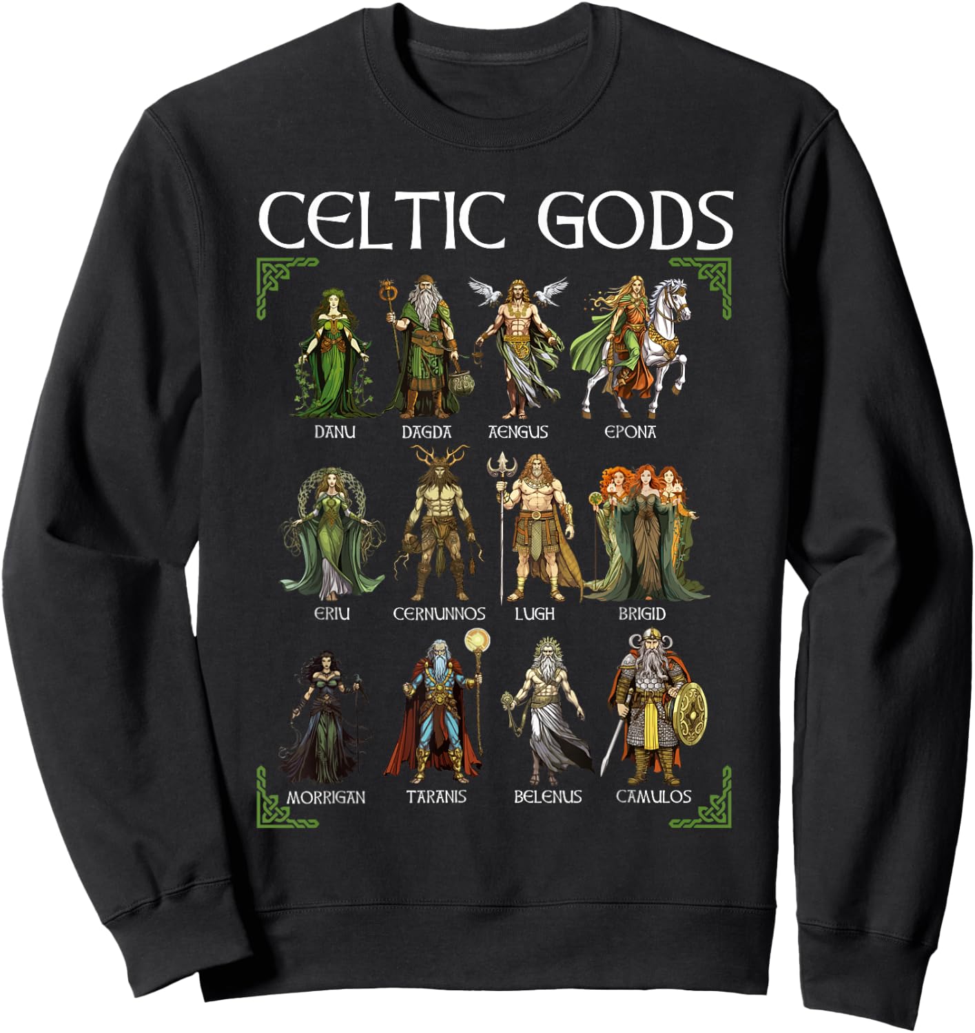 Celtic Mythology Viking Warrior Gods Nordic Irish Scottish , Black, S Sweatshirt - Sweatshirt | Black