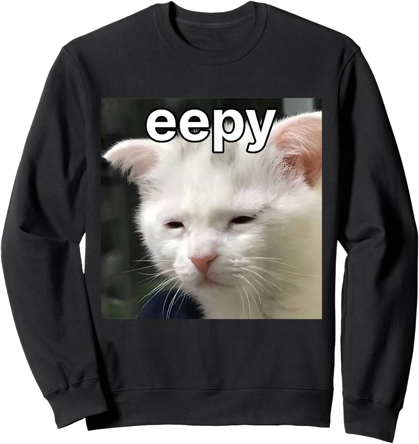 Eepy Cat Silly Sleepy Cat Meme Women Sweatshirt - Sweatshirt | Black