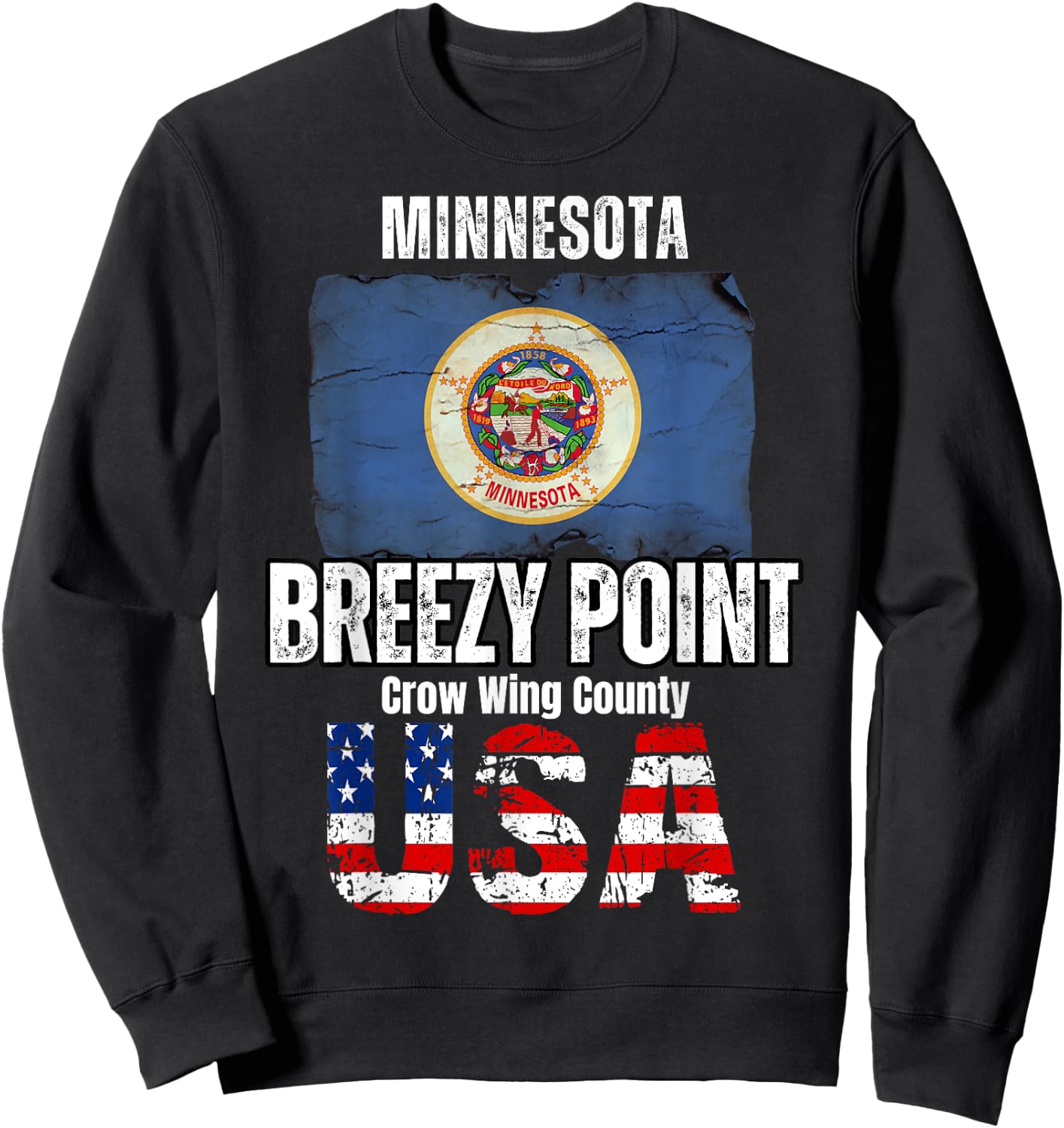 Breezy Point, Minnesota MN, Crow Wing County Sweatshirt - Sweatshirt | Black