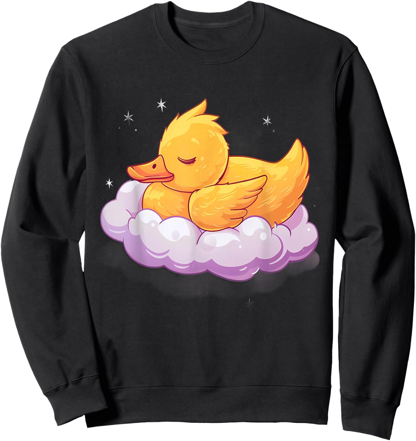 Duck Sleeping Cloud Sleep Duck Sleepy Animal Duck Lover Sweatshirt - Sweatshirt | Black