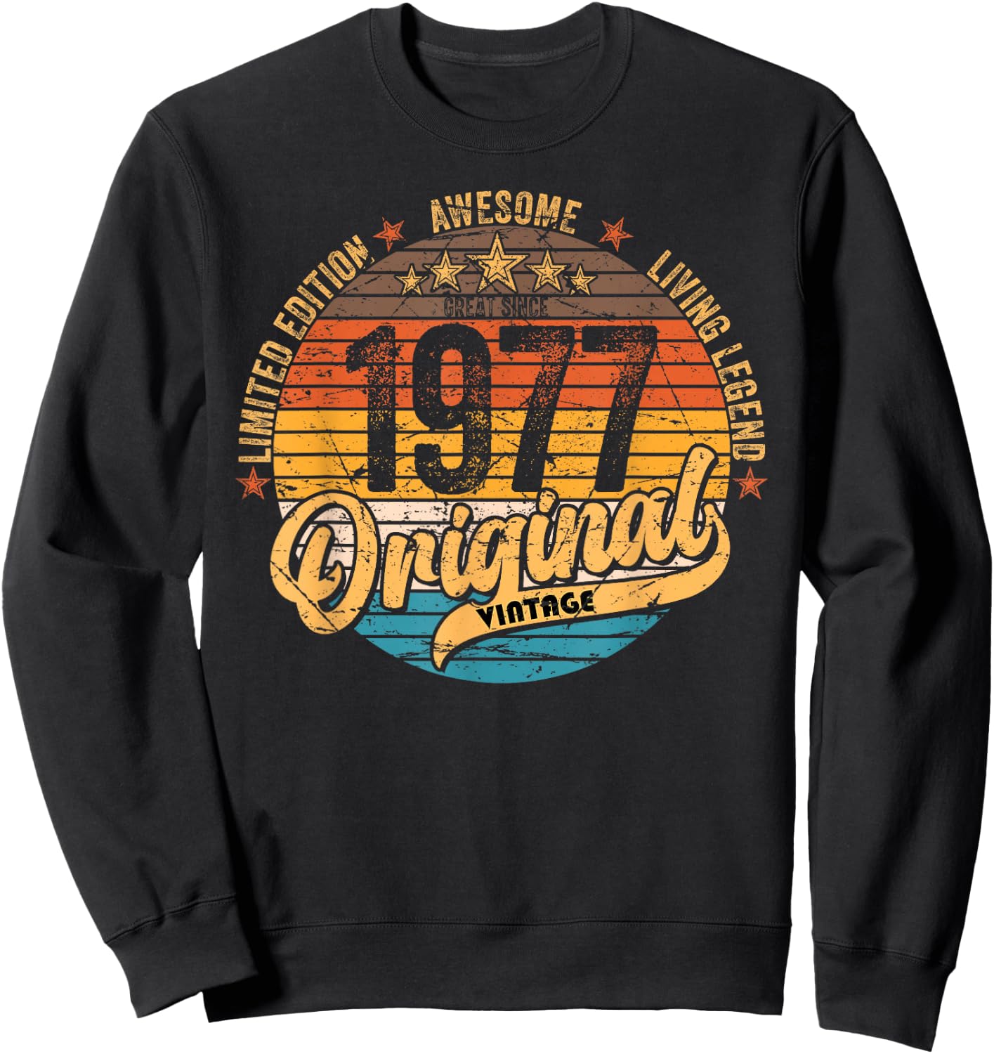 1977 Vintage Birthday Retro Vintage Men Women Gift , black Sweatshirt - Sweatshirt | Black