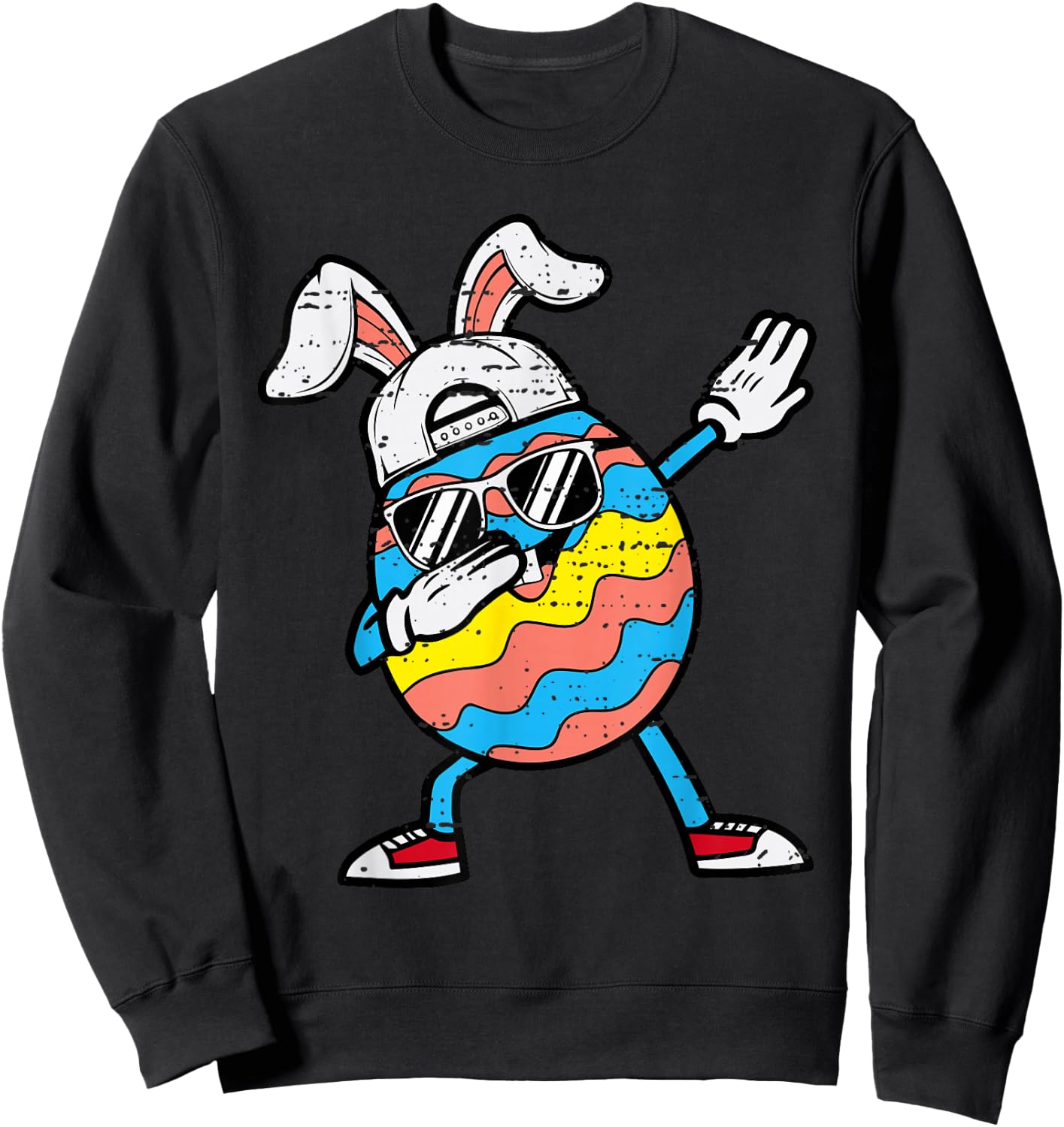 Easter Dabbing Egg Bunny Dab Boys Girls Kid Toddler Children Sweatshirt - Sweatshirt | Black