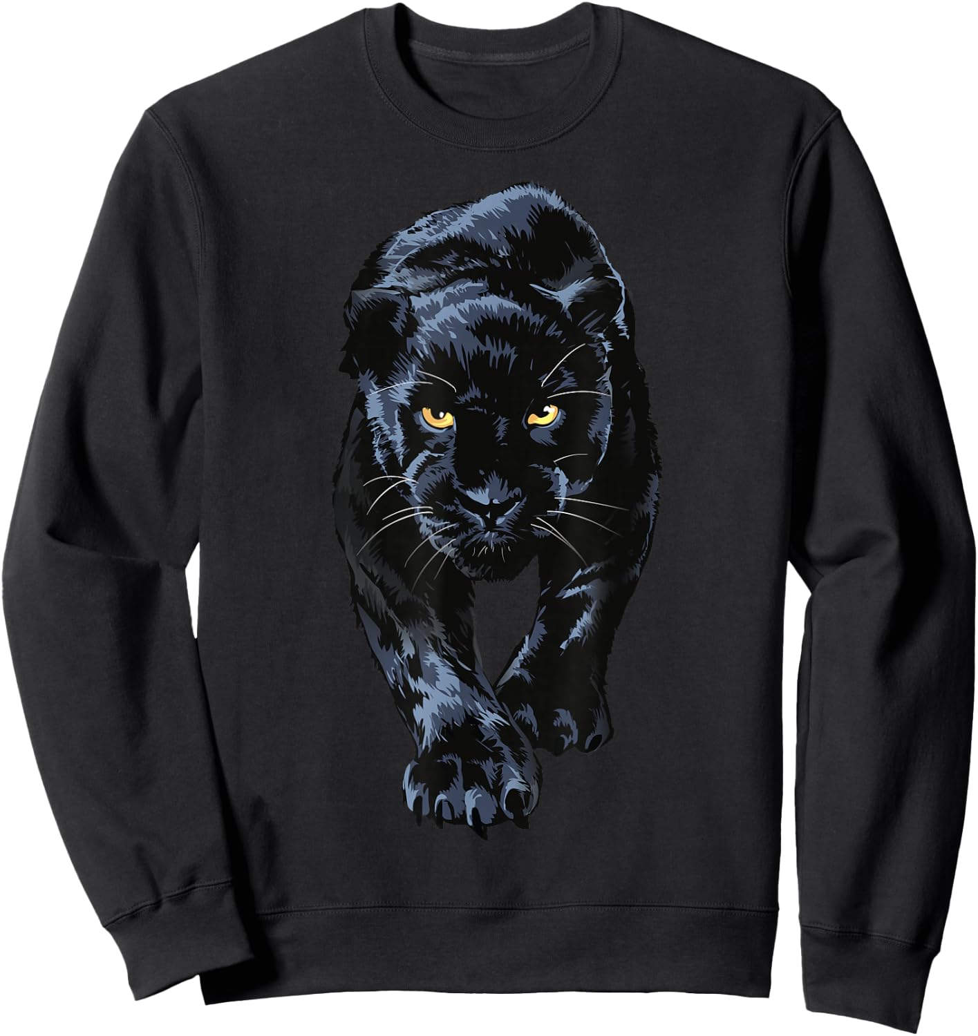 Black Panther Walking for Lovers Animal Leopard and Jaguar , black Sweatshirt - Sweatshirt | Black
