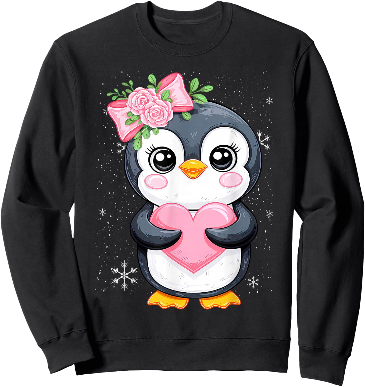 Penguin Lover Women Girl Kids Sweatshirt - Sweatshirt | Black