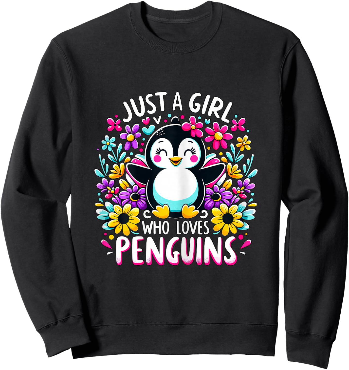 Just a Girl who loves Penguins Sweatshirt - Sweatshirt | Black