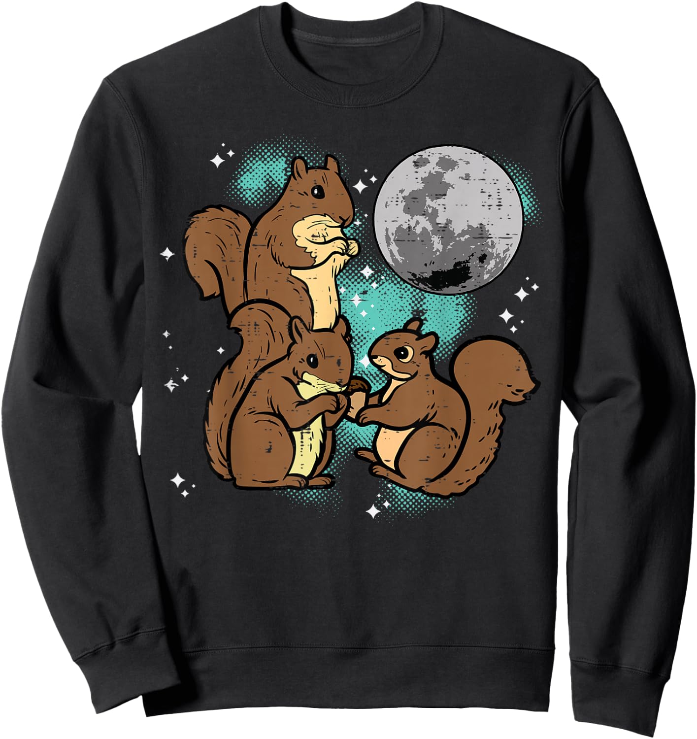 Squirrels Moon Funny Animal Rodent Meme Men Women Kids Boys Sweatshirt - Sweatshirt | Black