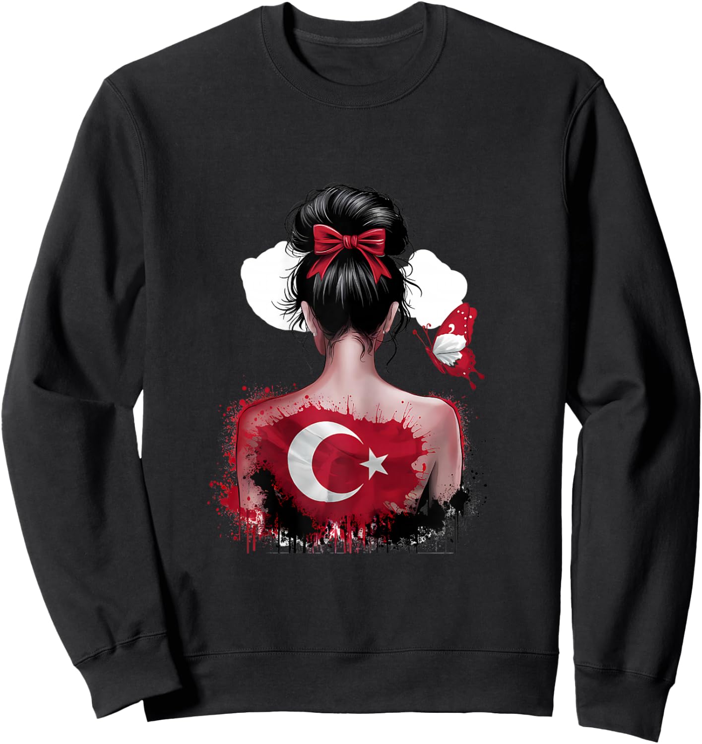 Turkish Girl Türkisches Mädchen Türkiye Flagge Damen 2024 Sweatshirt - Sweatshirt | Black