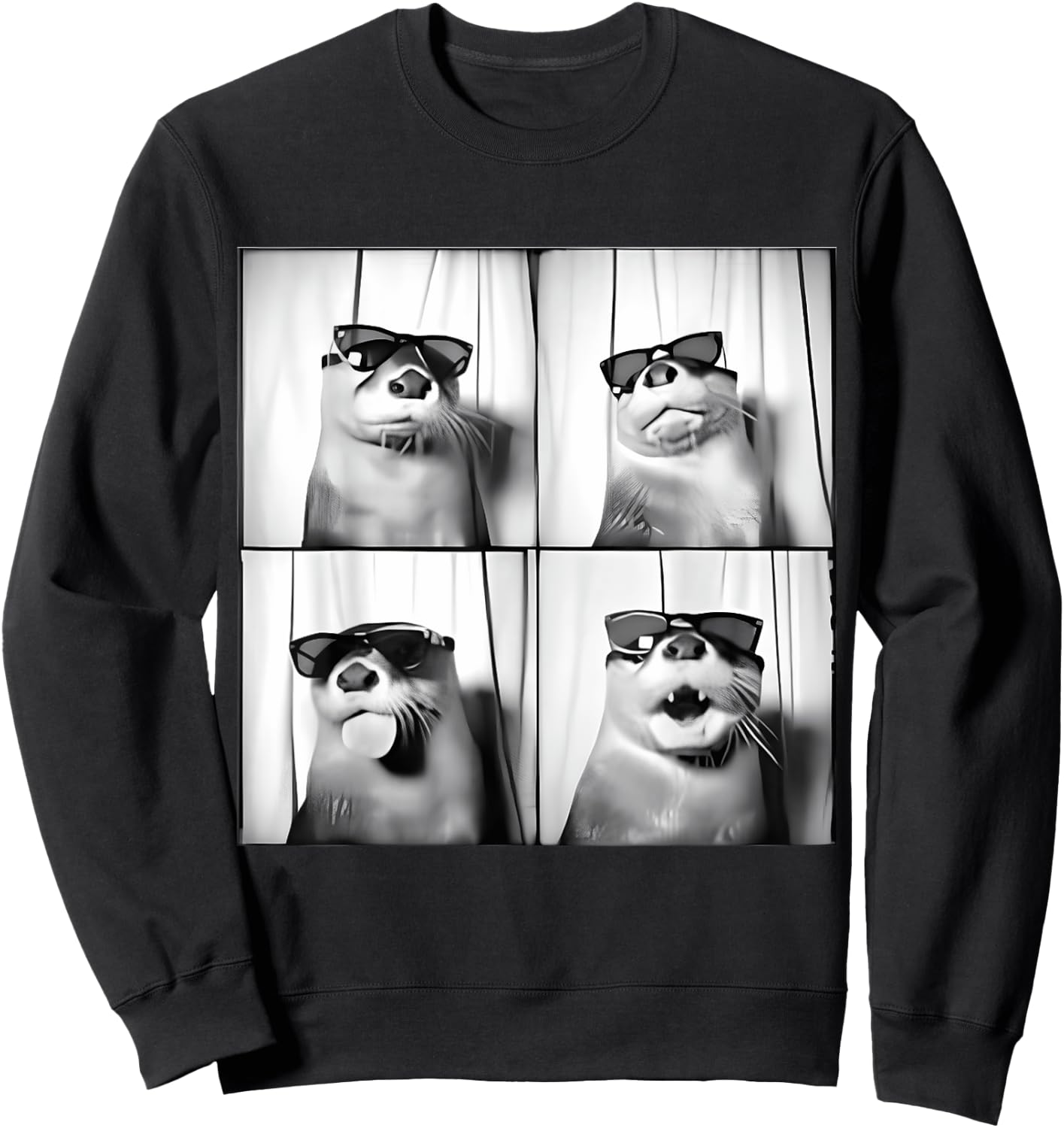 Funny Otter in Sunglasses Love Otters Sea Otter Lover Sweatshirt - Sweatshirt | Black