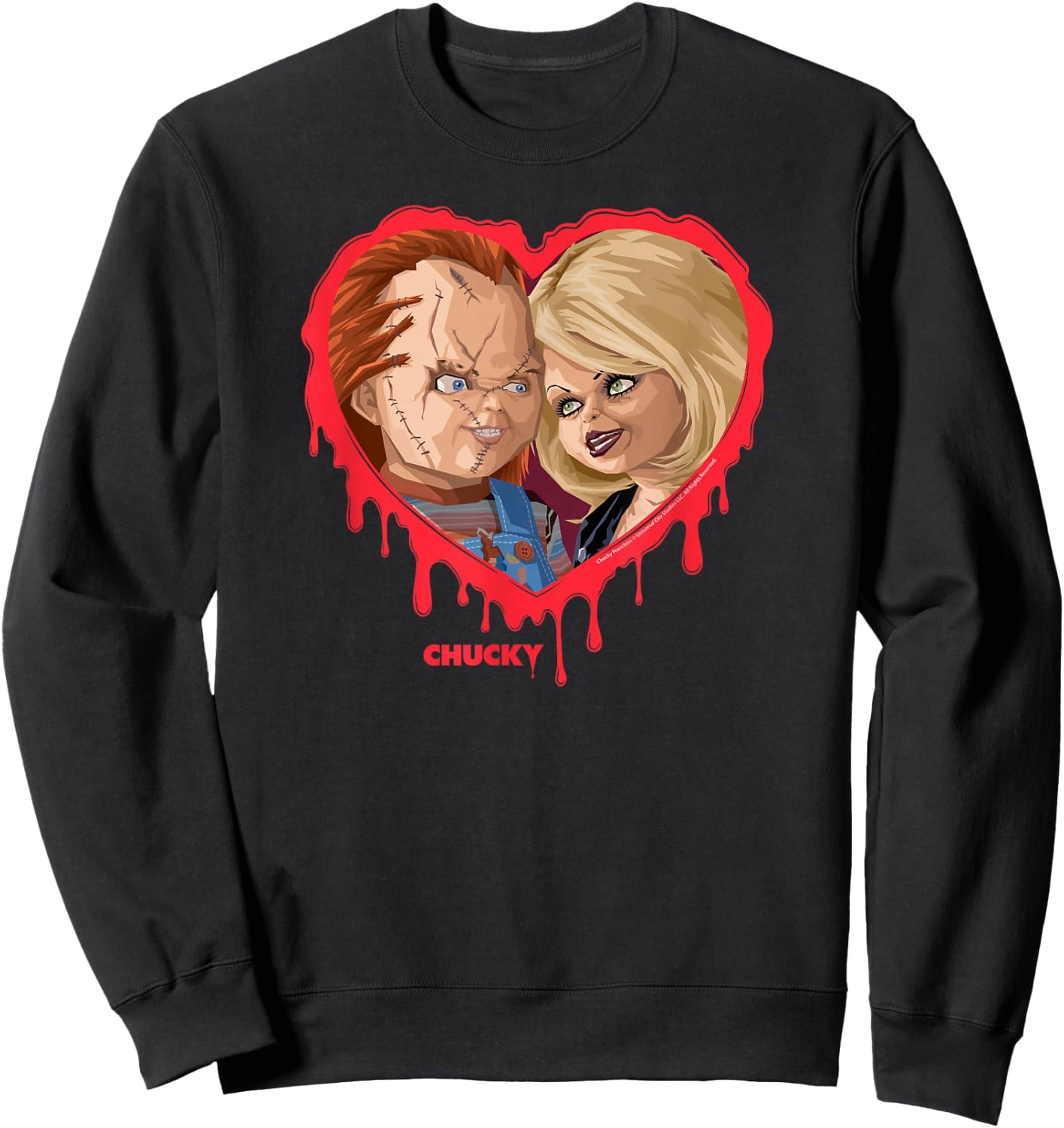 Chucky & Tiffany Bleeding Heart Sweatshirt - Sweatshirt | Black