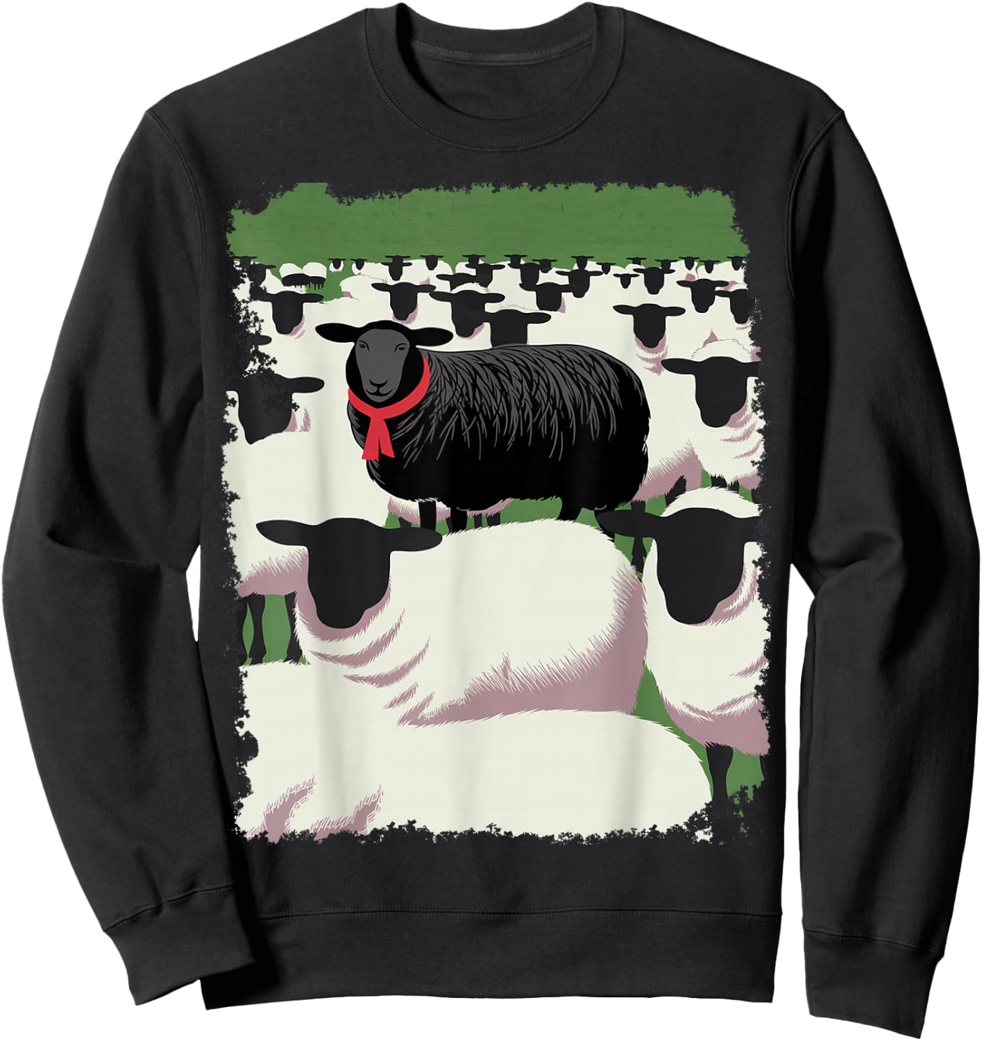 White Sheep Black Design Sweatshirt - Sweatshirt | Black