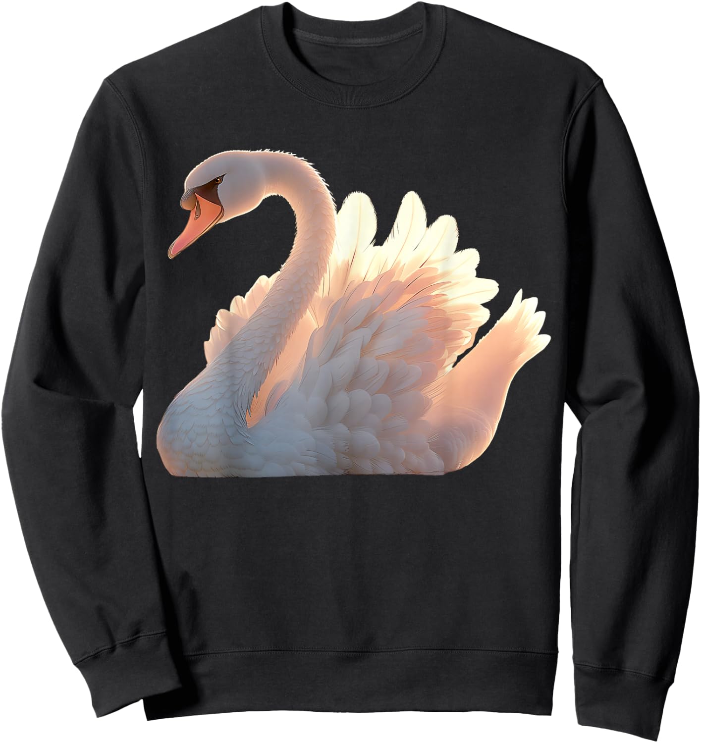 Swan White Mute Swans Goose Duck Swan Sweatshirt - Sweatshirt | Black