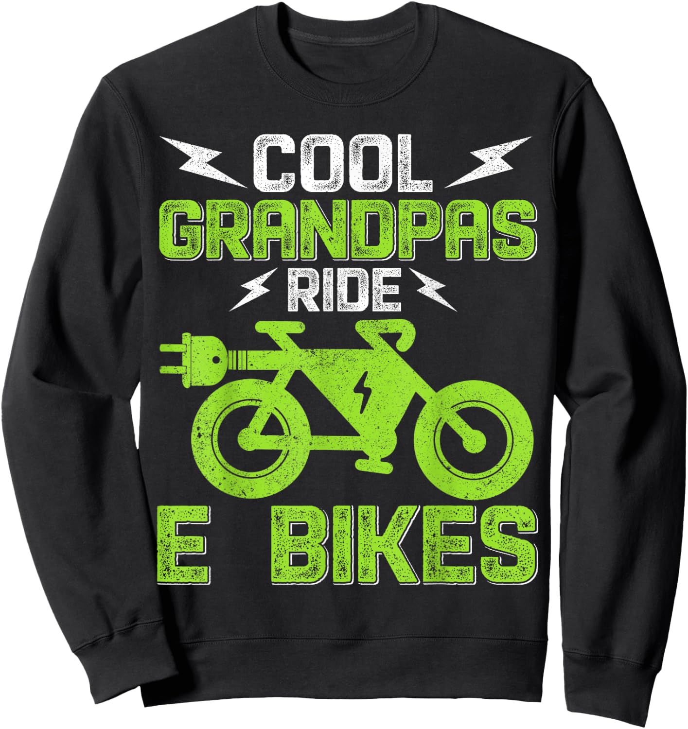 Cool Grandpas Ride E-Bikes E-Bike Cycling Sweatshirt - Sweatshirt | Black