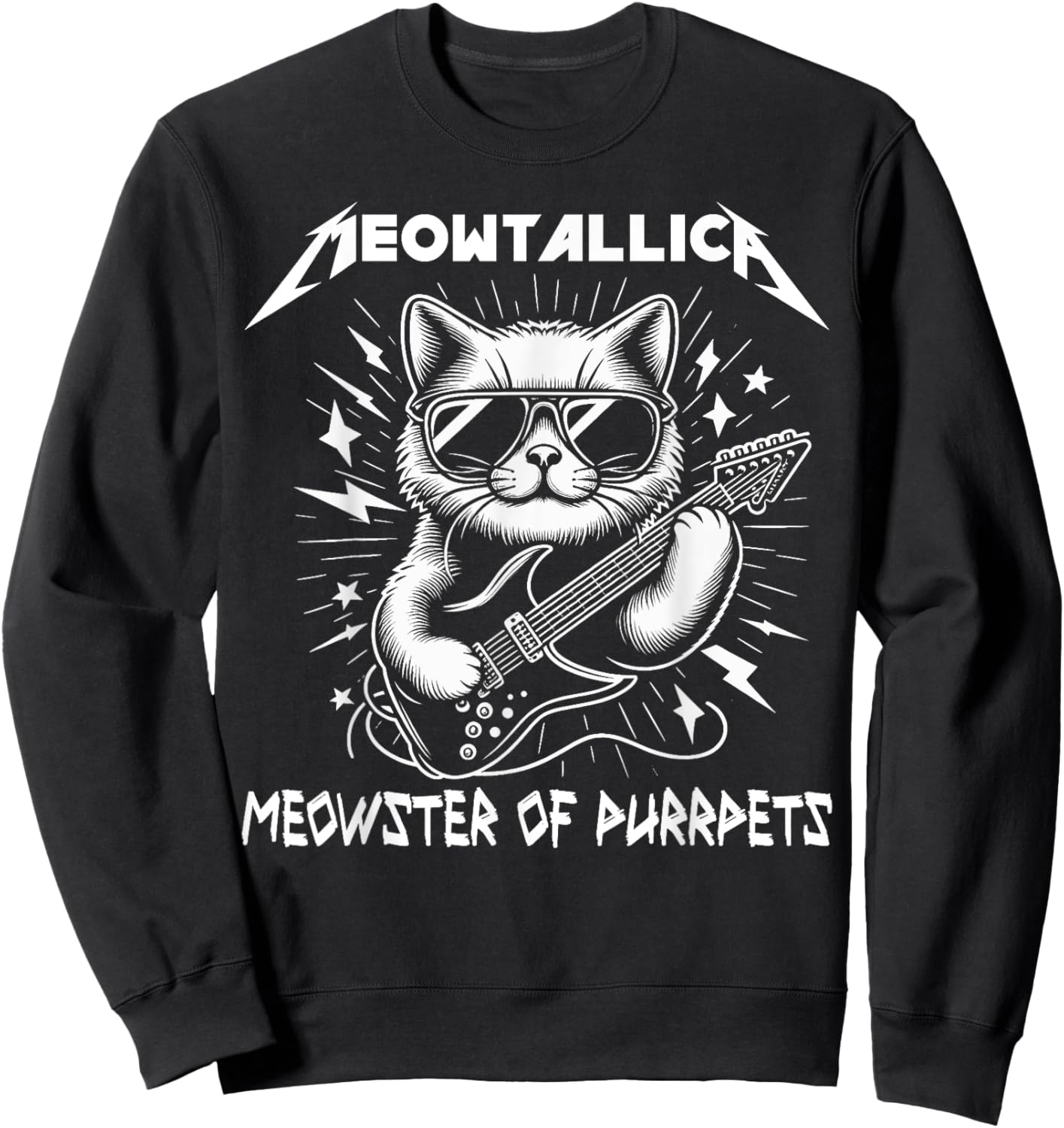 Meowtallica Meowster Of Purrpets - Funny Cat Men Women Kids Sweatshirt - Sweatshirt | Black