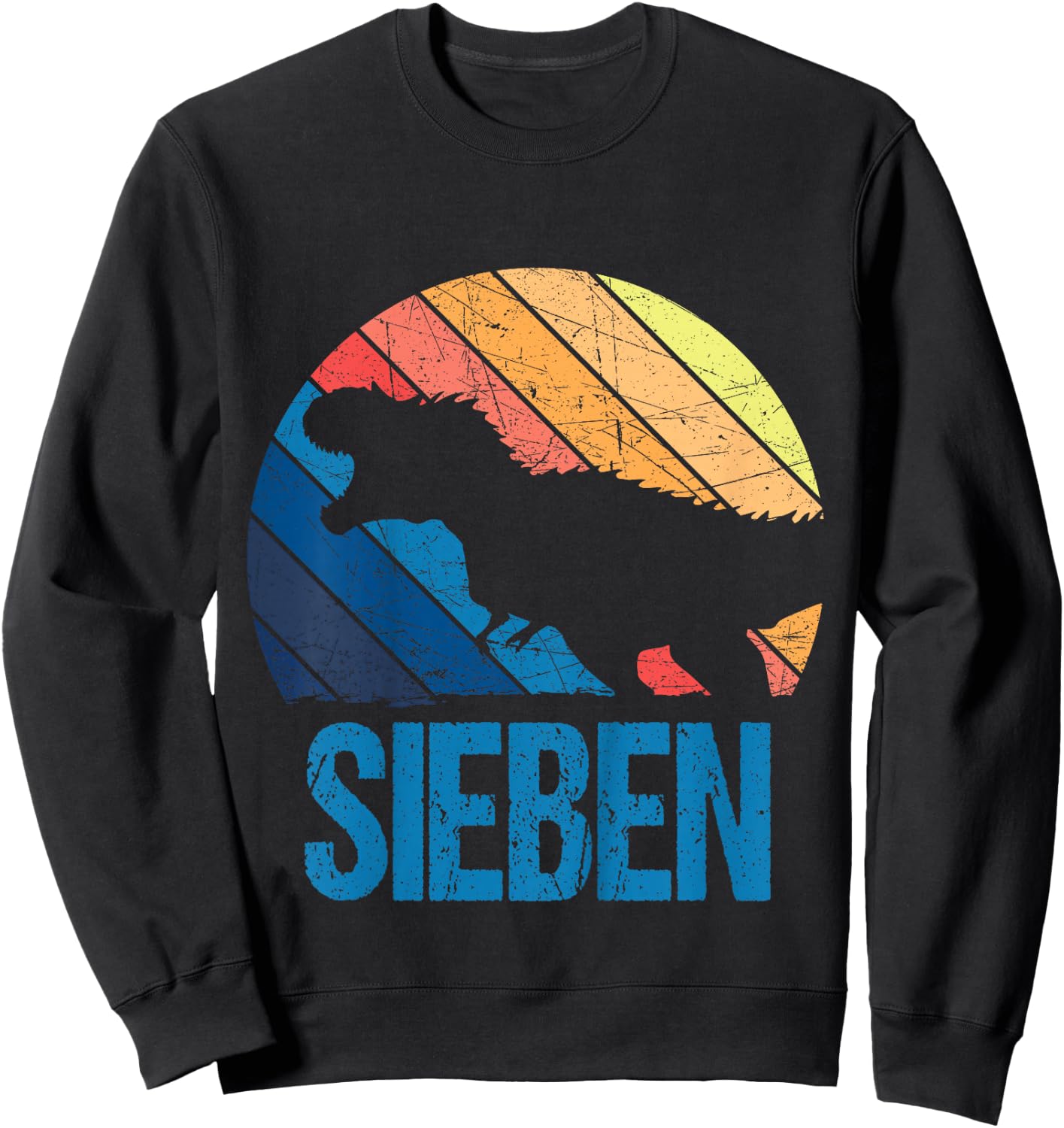 Dino 7 Jahre | Dinosaurier | 7. Geburtstag Junge Dino-Fan Sweatshirt - Sweatshirt | Black