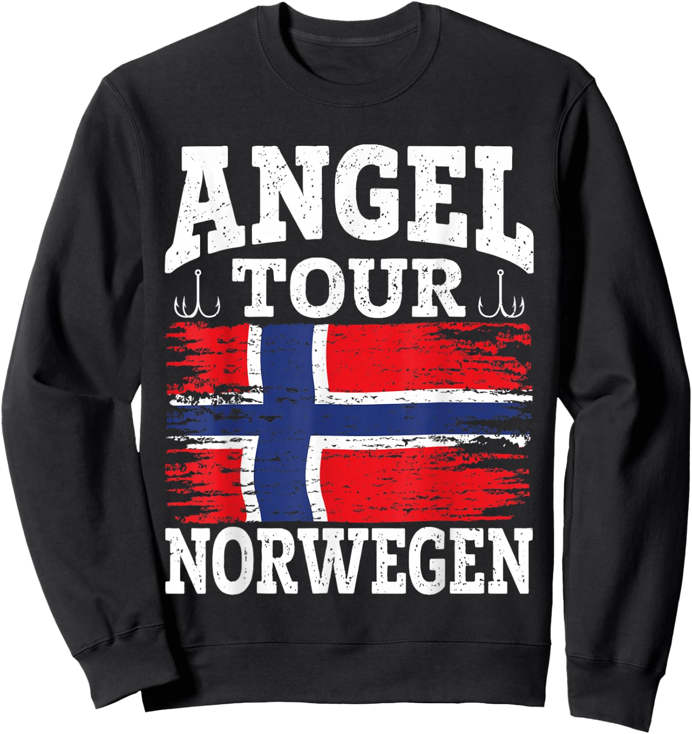 Angel Tour Norwegen Angelteam Angeltour Norwegen Flagge Angeln Sweatshirt - Sweatshirt | Black