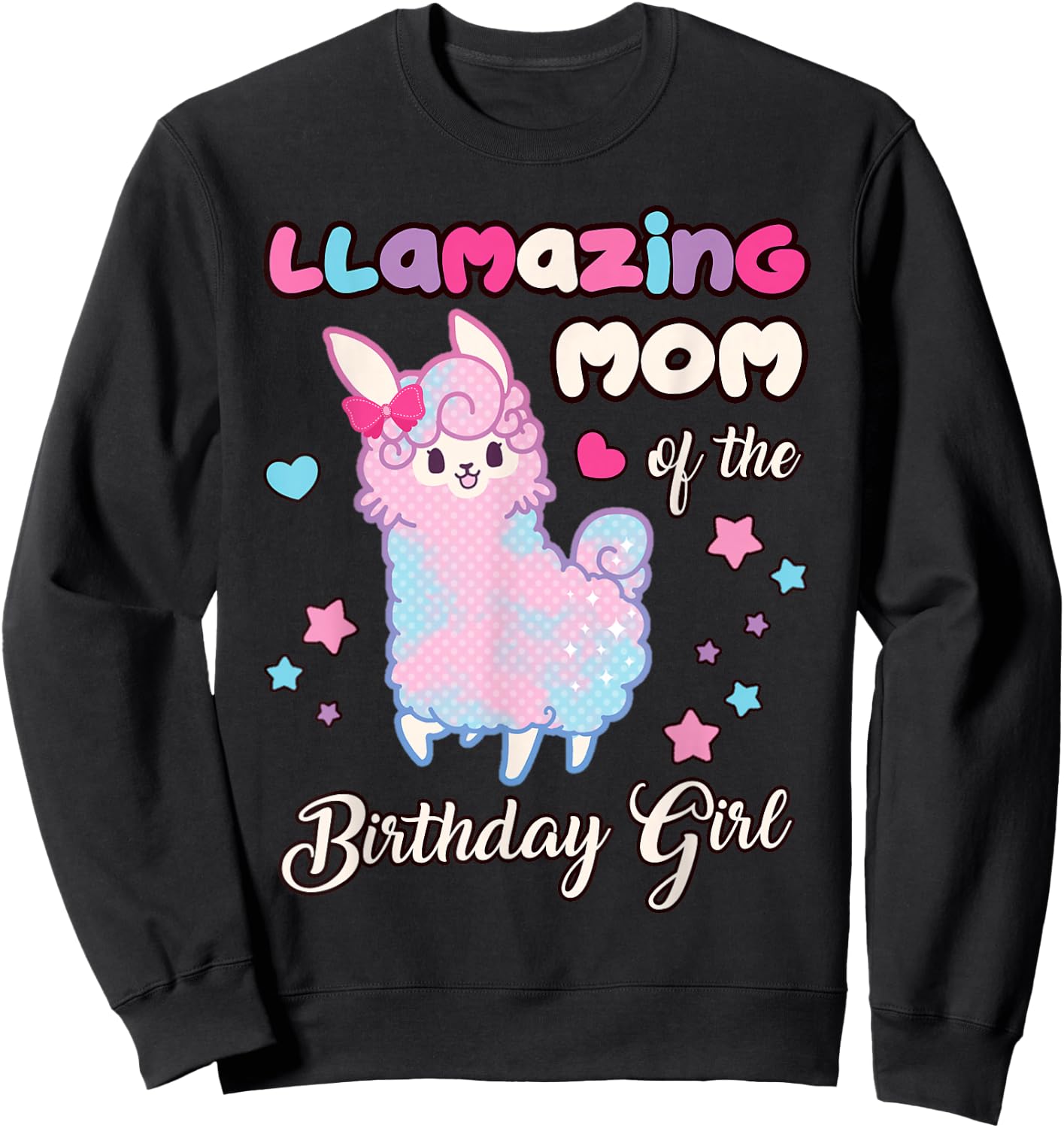 Llama Mom of the Birthday Girl Llamazing Mommy Mother Sweatshirt - Sweatshirt | Black