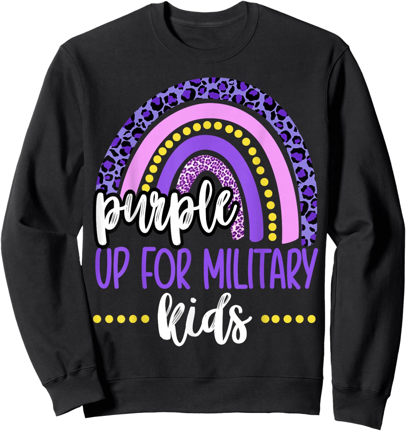 Purple up for Military Kids/Rainbow Military Child Month Small Sweatshirt - Sweatshirt | Black