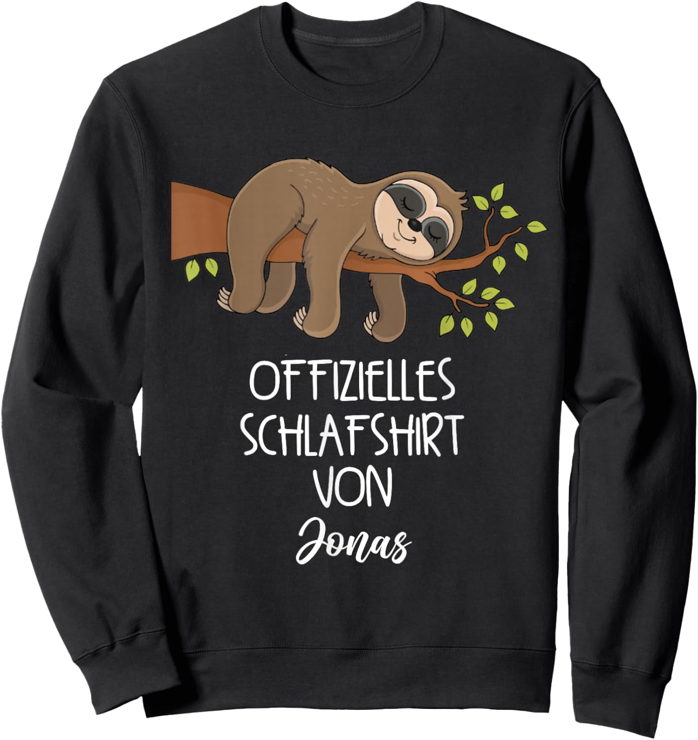 Jonas Official Sleepshirt Nightdress Sloth , black Sweatshirt - Sweatshirt | Black