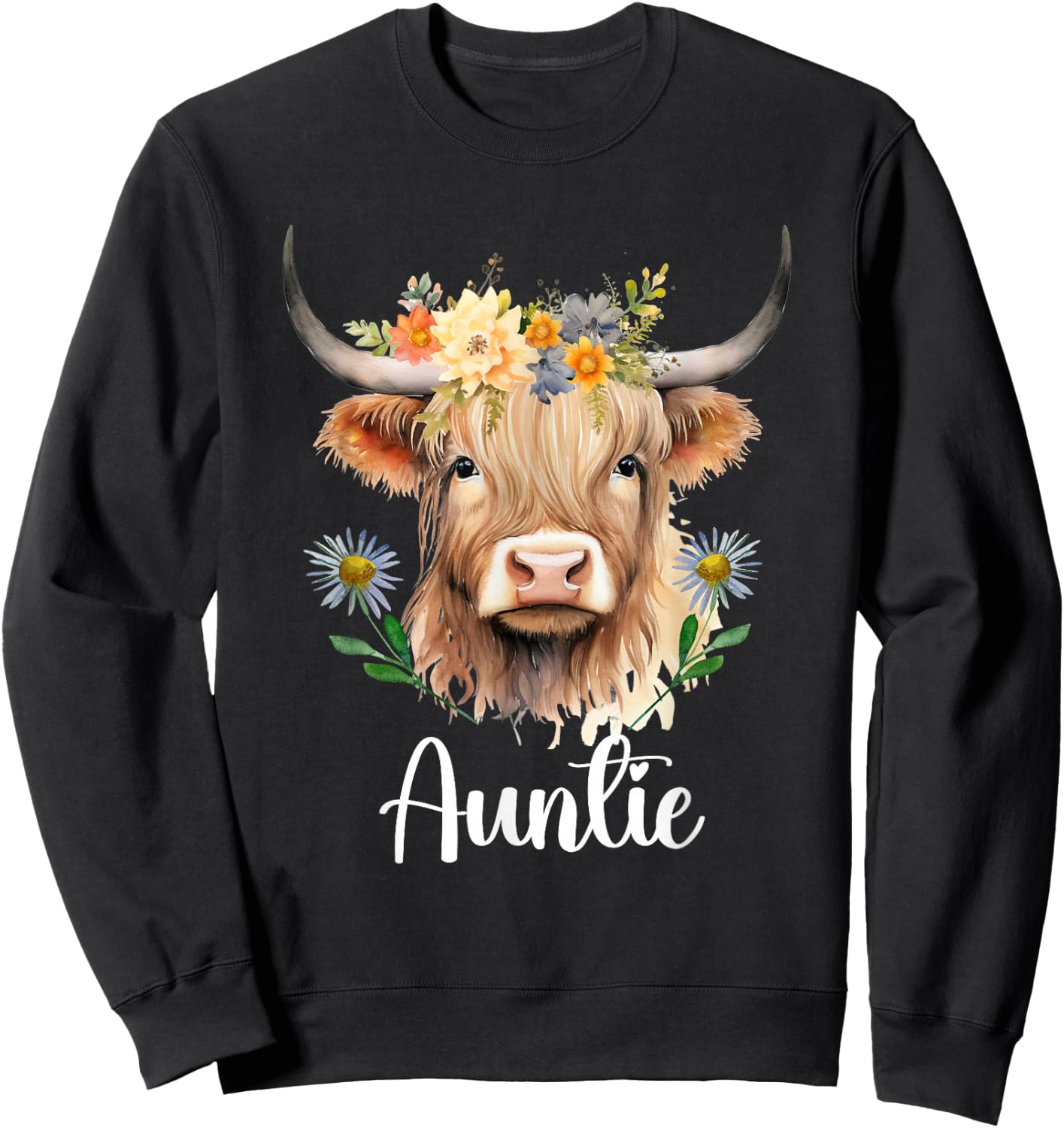 Cow Auntie Birthday Family Matching from niece or nephew Sweatshirt - Sweatshirt | Black