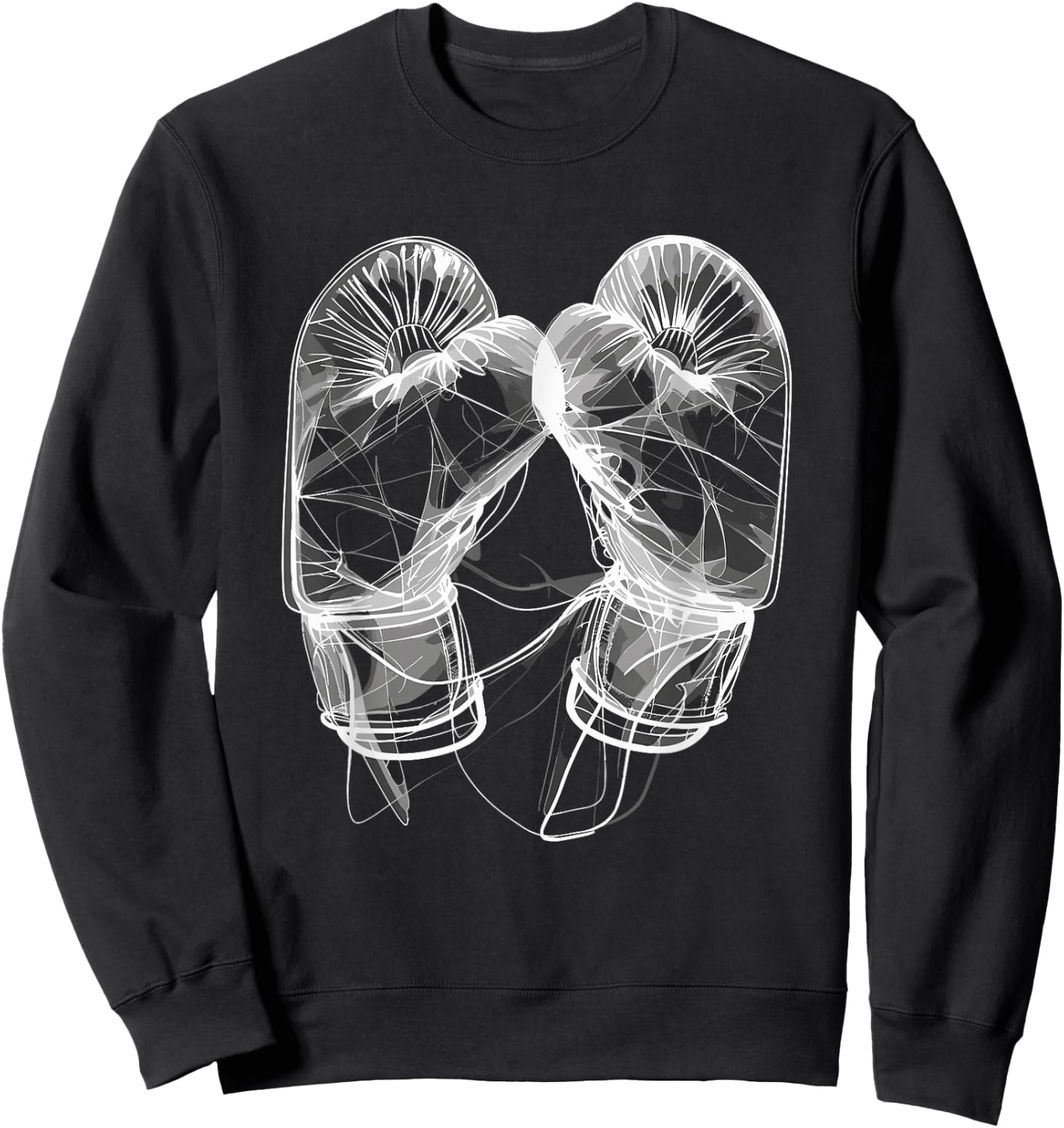 Boxing Gloves Line Art Sweatshirt - Sweatshirt | Black