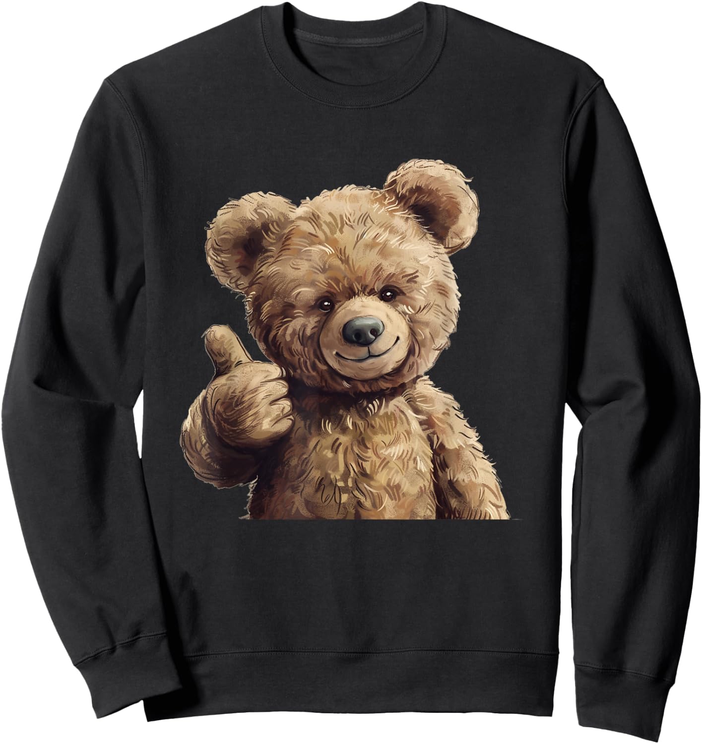 Cool Teddy Bear with Thumb , black, S Sweatshirt - Sweatshirt | Black