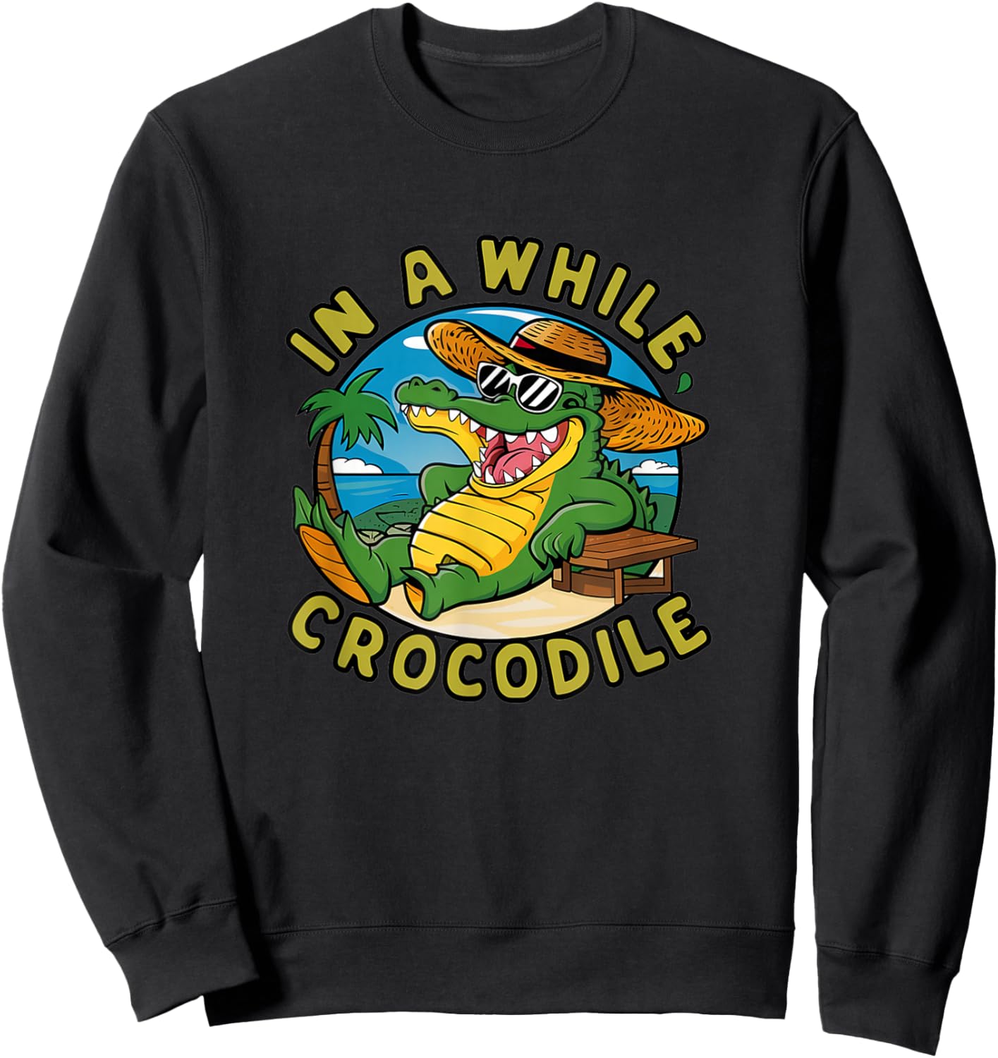 Crocodile In A While Gift, Black, S Sweatshirt - Sweatshirt | Black
