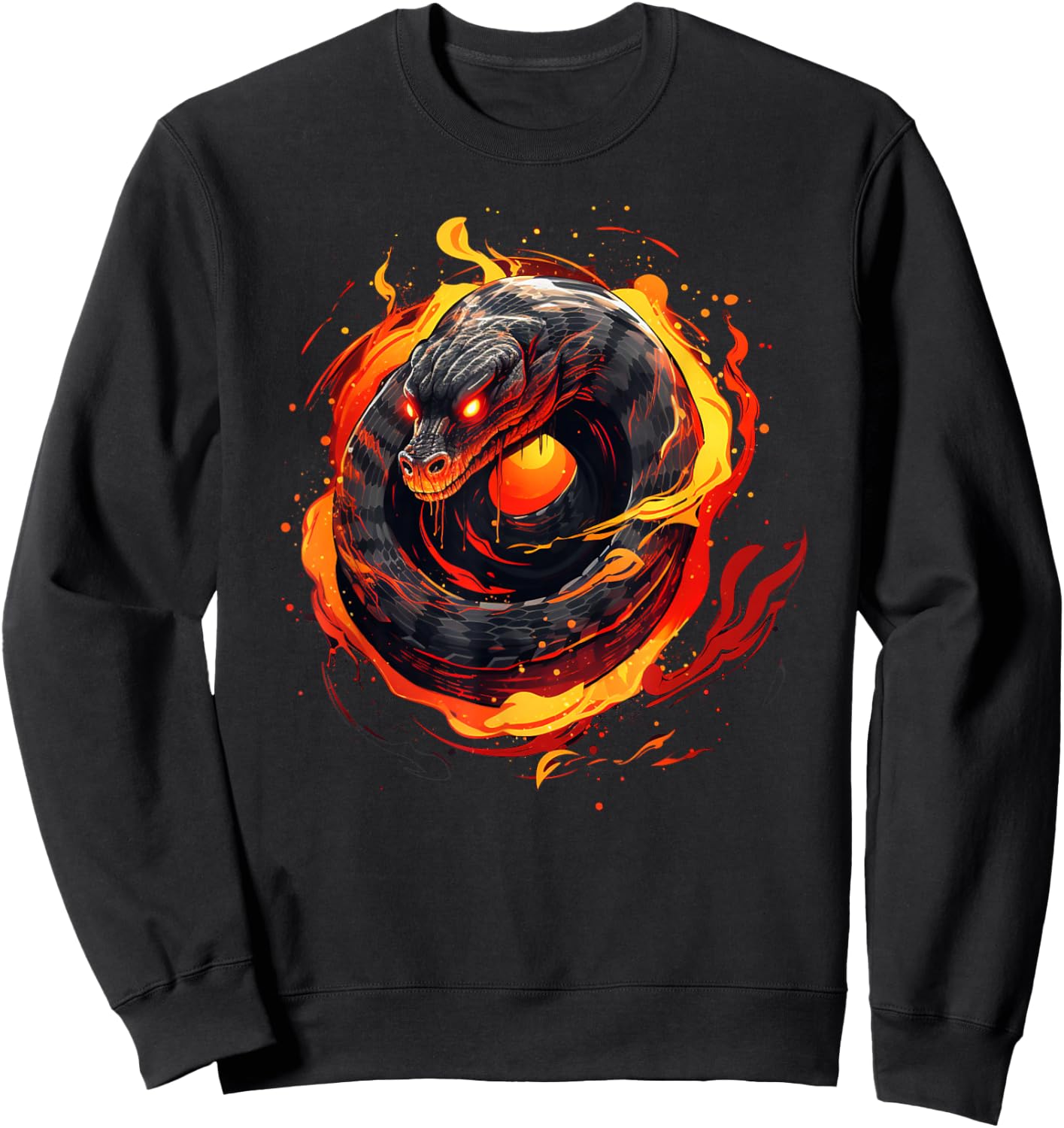 Great Snake Flames for Reptile Animals and Pets Lovers Sweatshirt - Sweatshirt | Black