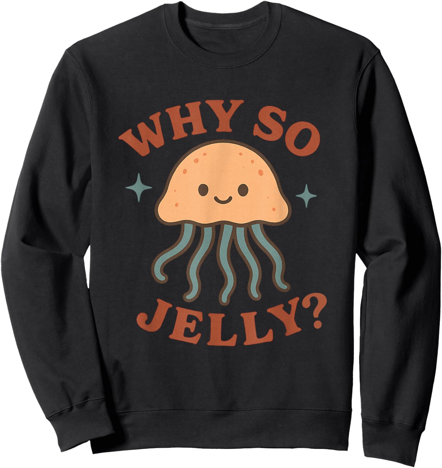 Cute Jellyfish Design Graphic Sweatshirt - Sweatshirt | Black