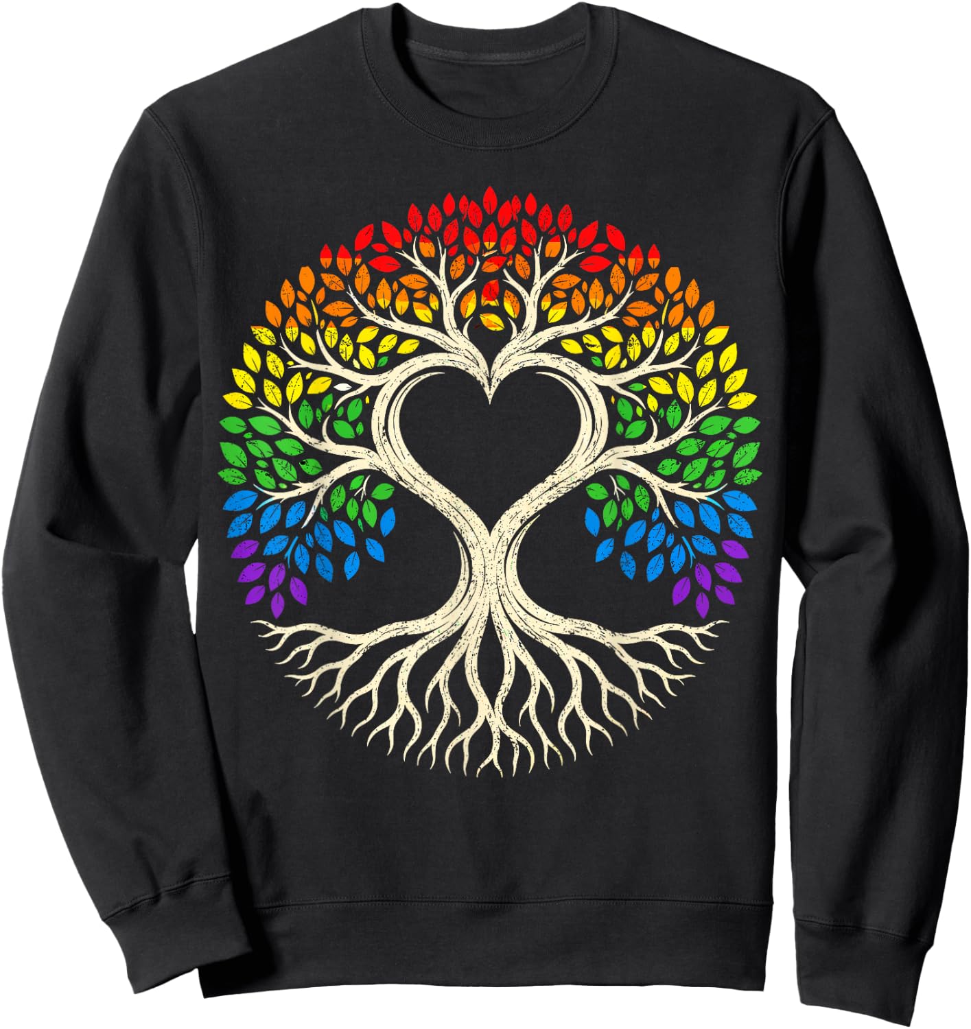 Tree Life Rainbow LGBT Flag Ally Gay Pride Sweatshirt - Sweatshirt | Black