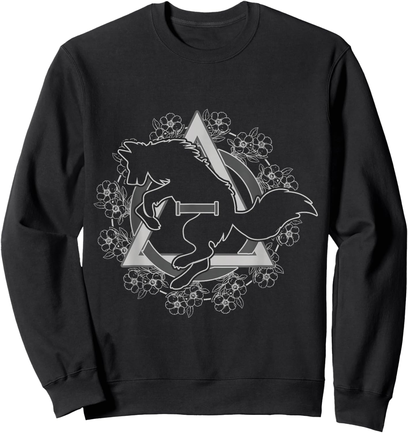Therian Theta Delta Wolf Hound Fox Dog Otherkin Furry , Black, S Sweatshirt - Sweatshirt | Black