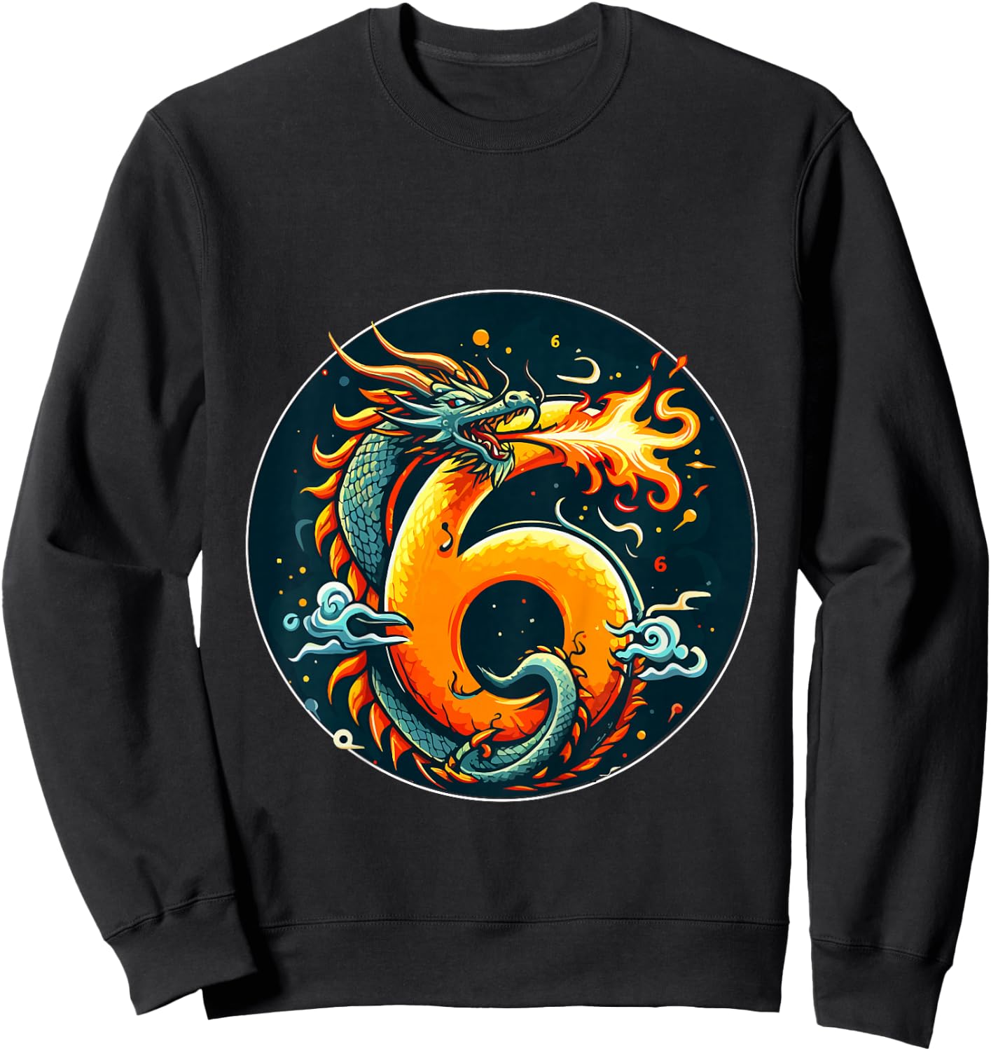 Turning 6 Years Old Birthday Boy Dragon 6th Bday Girl Sweatshirt - Sweatshirt | Black