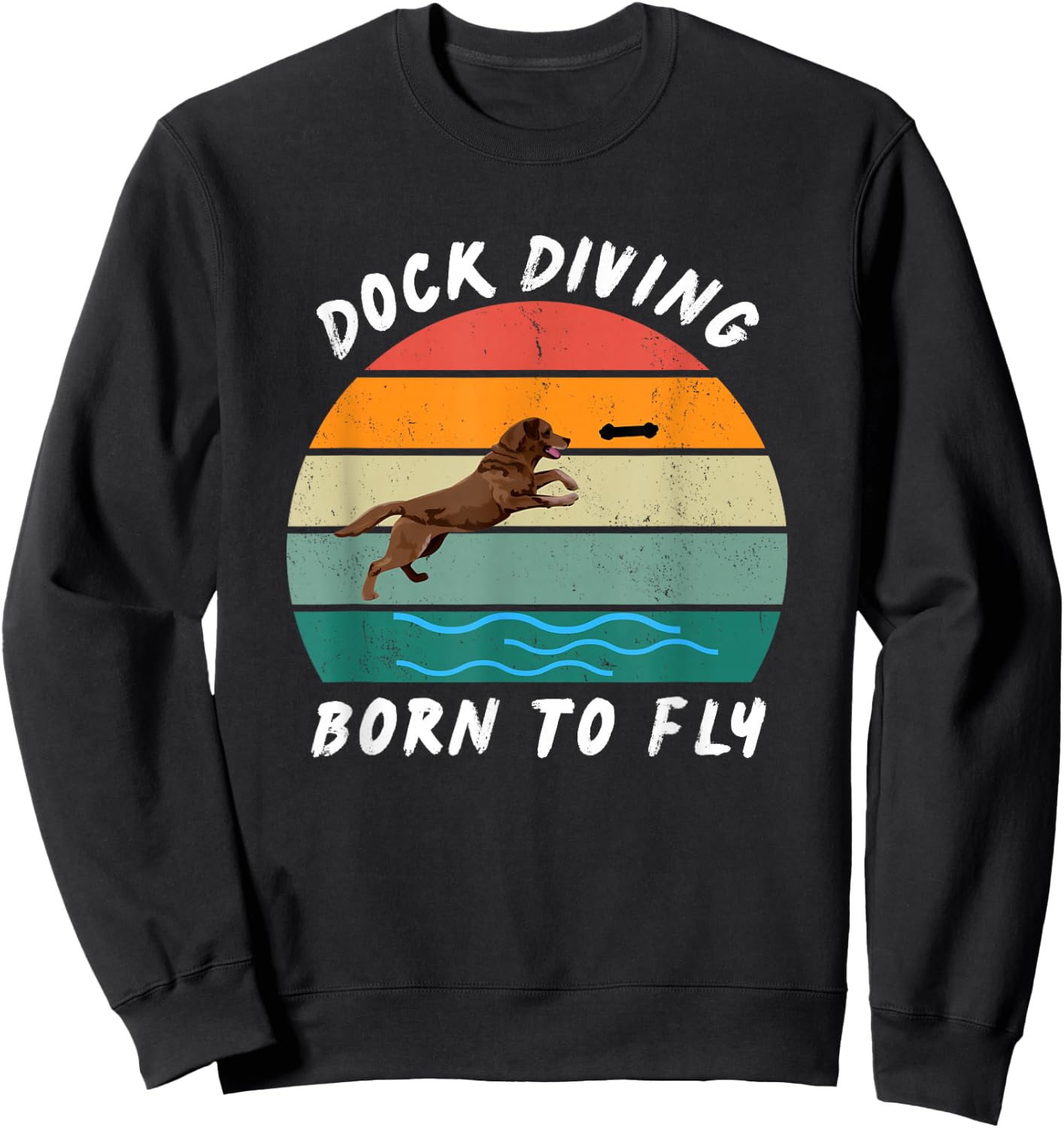 Dock Diving - Dog Sports - with a cute Labrador Retriever Sweatshirt - Sweatshirt | Black