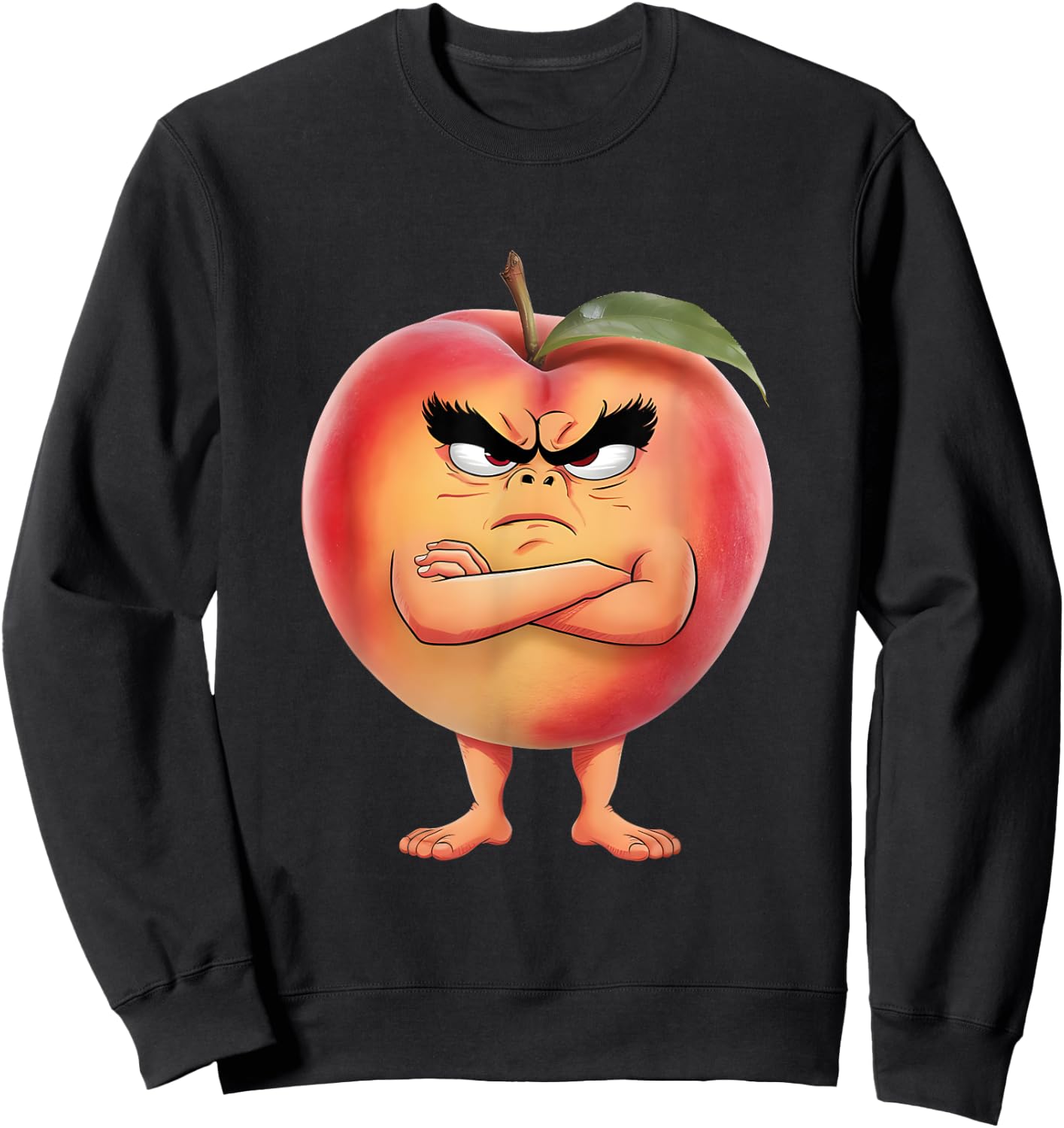 Fruits à la pêche en colère Sweatshirt - Sweatshirt | Black
