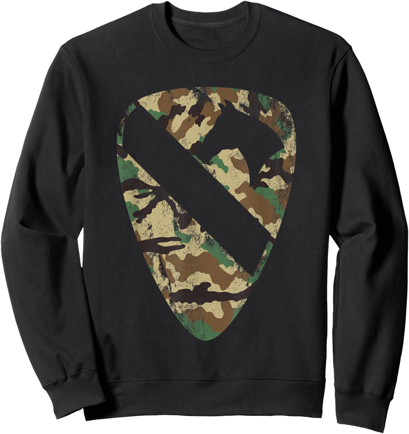 1st Cavalry Division Patch - 1st CAV BDU Camo - Vintage Sweatshirt - Sweatshirt | Black