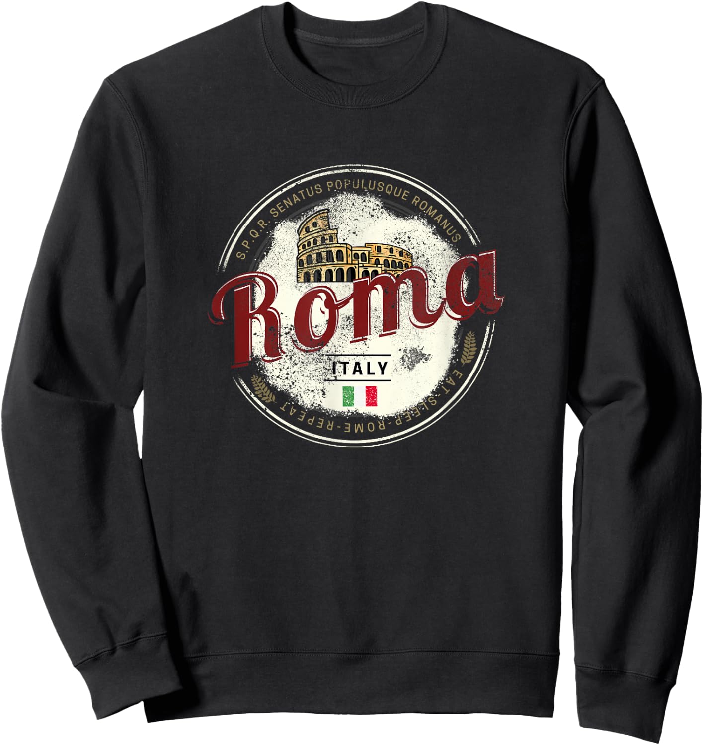 Rom Italien Kolosseum Vintage Souvenir Sweatshirt - Sweatshirt | Black